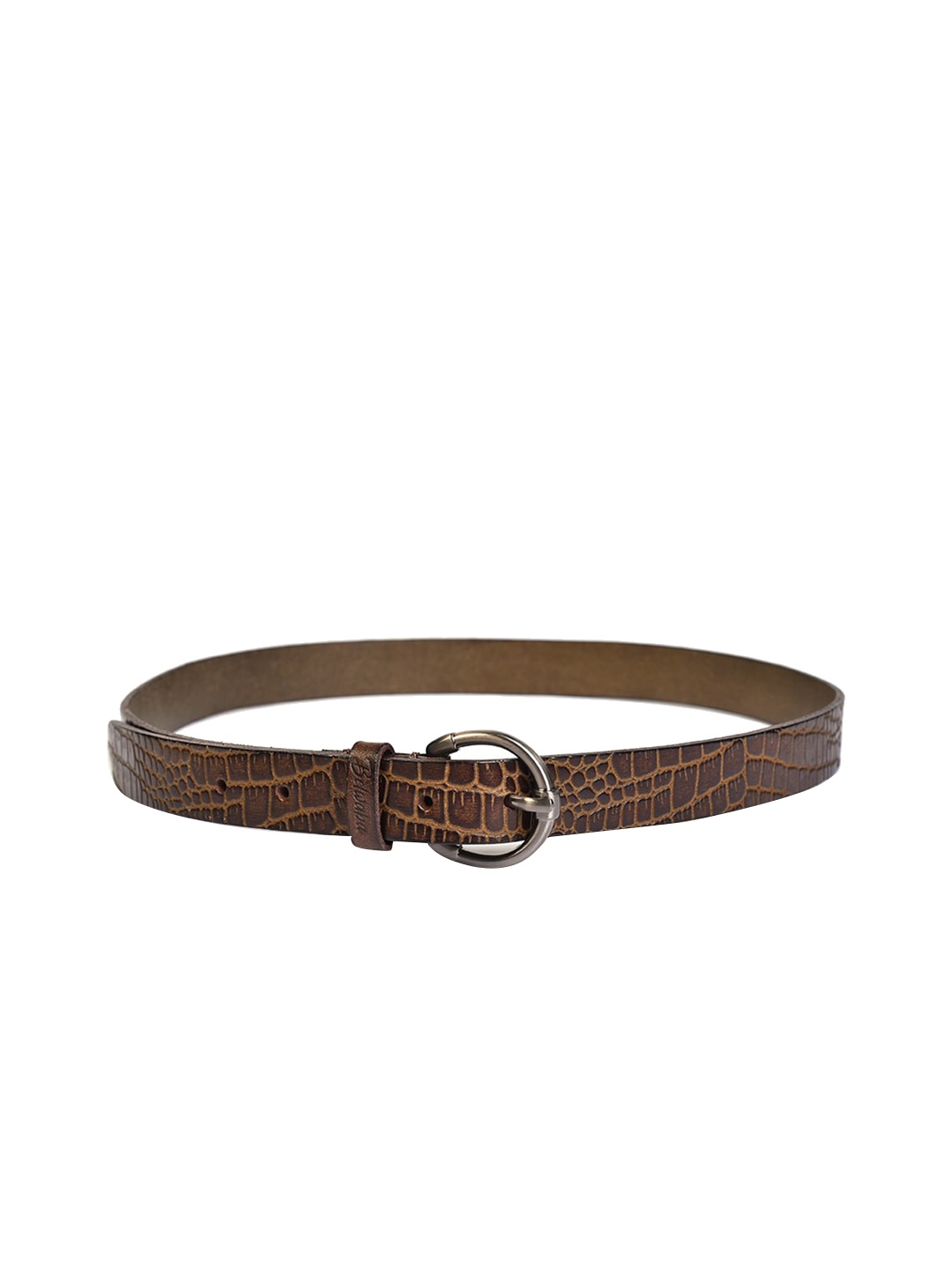 

Belwaba Women Brown Textured Leather Belt