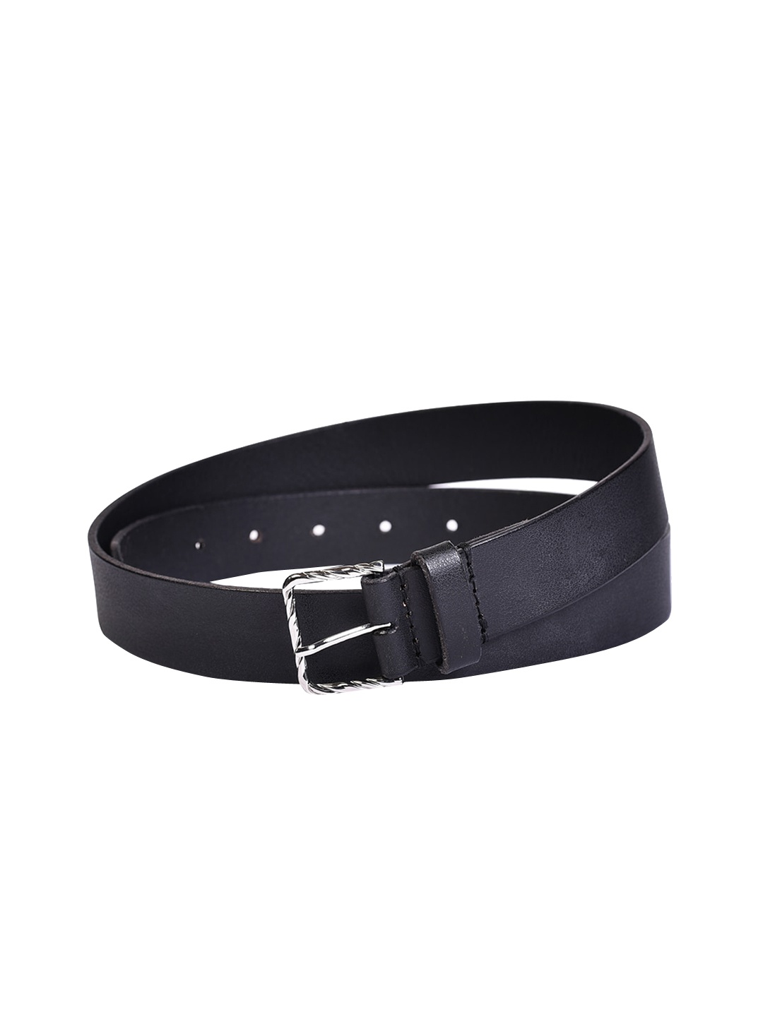 

Belwaba Women Black Textured Leather Belt