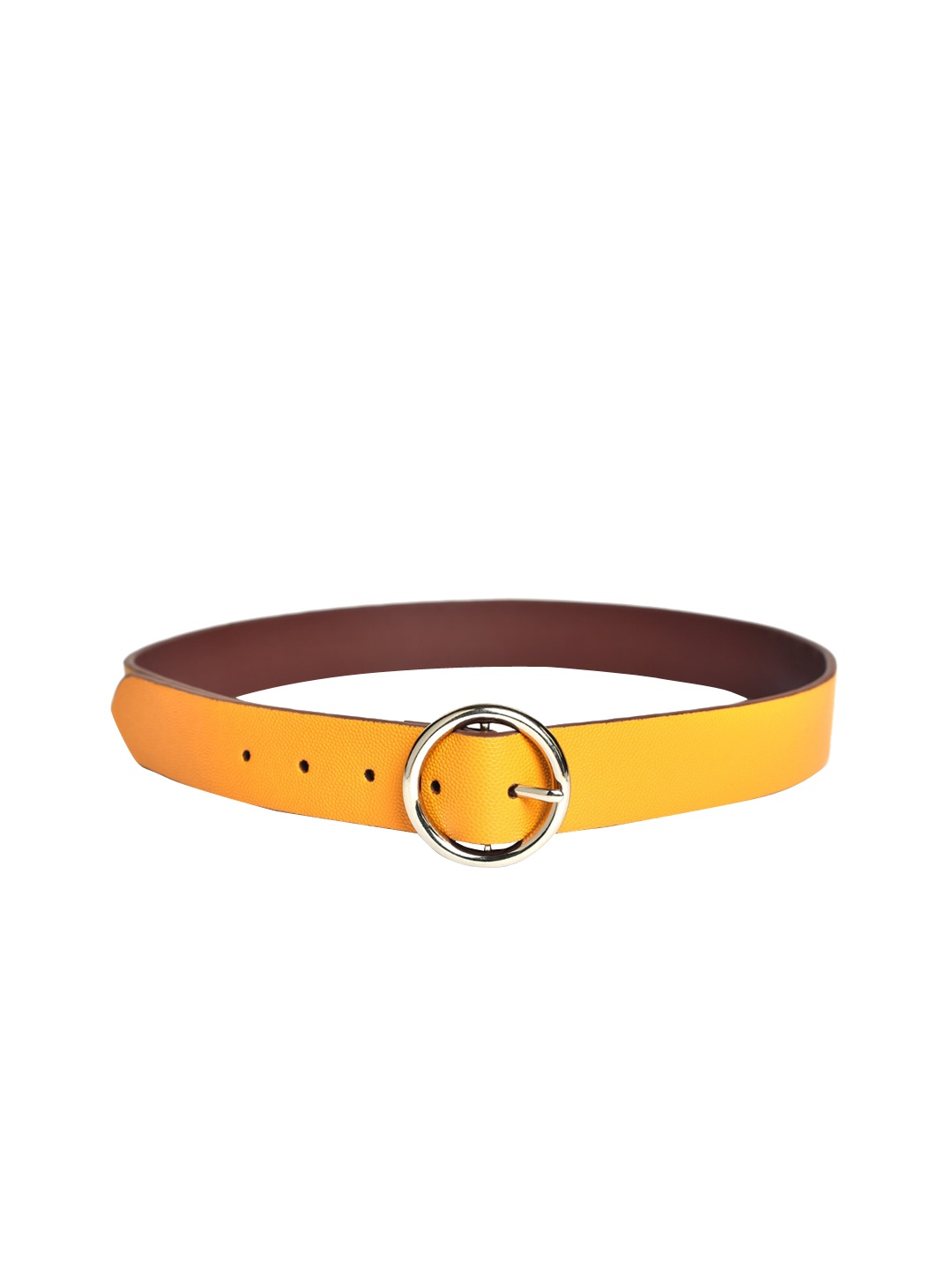 

Belwaba Women Mustard Textured PU Belt