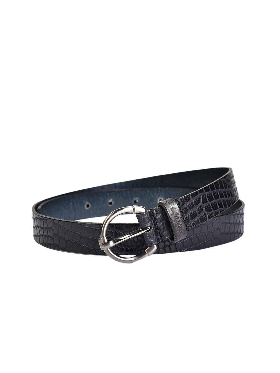 

Belwaba Women Black Textured Leather Belt