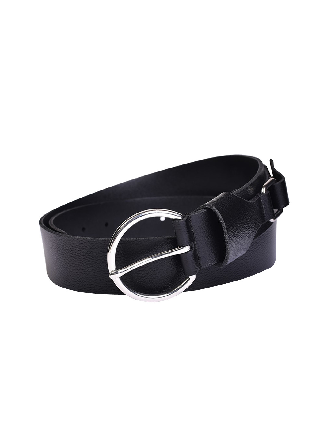 

Belwaba Women Black Textured Leather Belt