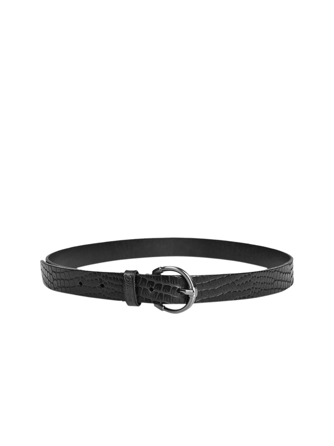 

Belwaba Women Black Textured Leather Formal Belt