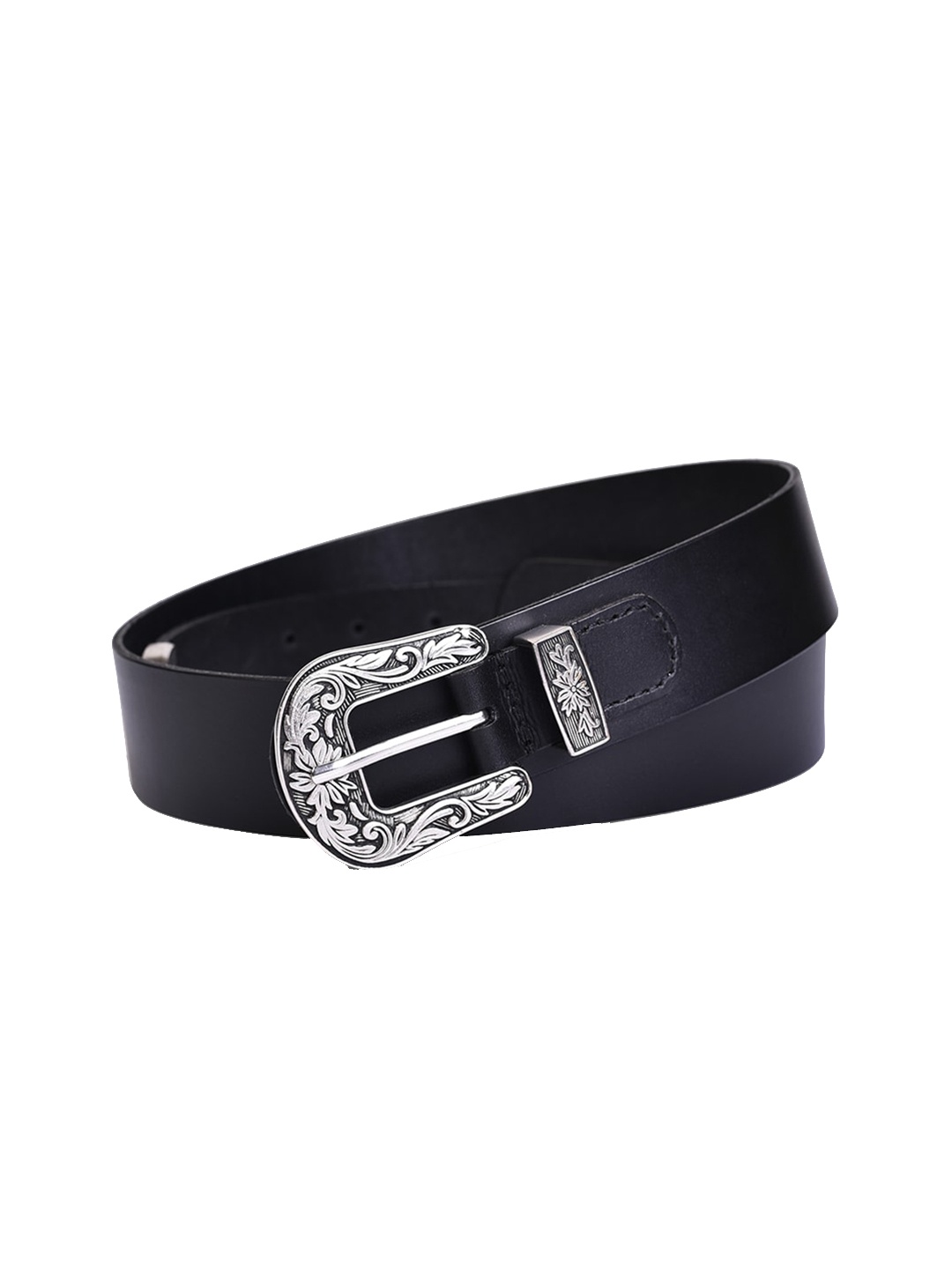 

Belwaba Women Black Leather Belt