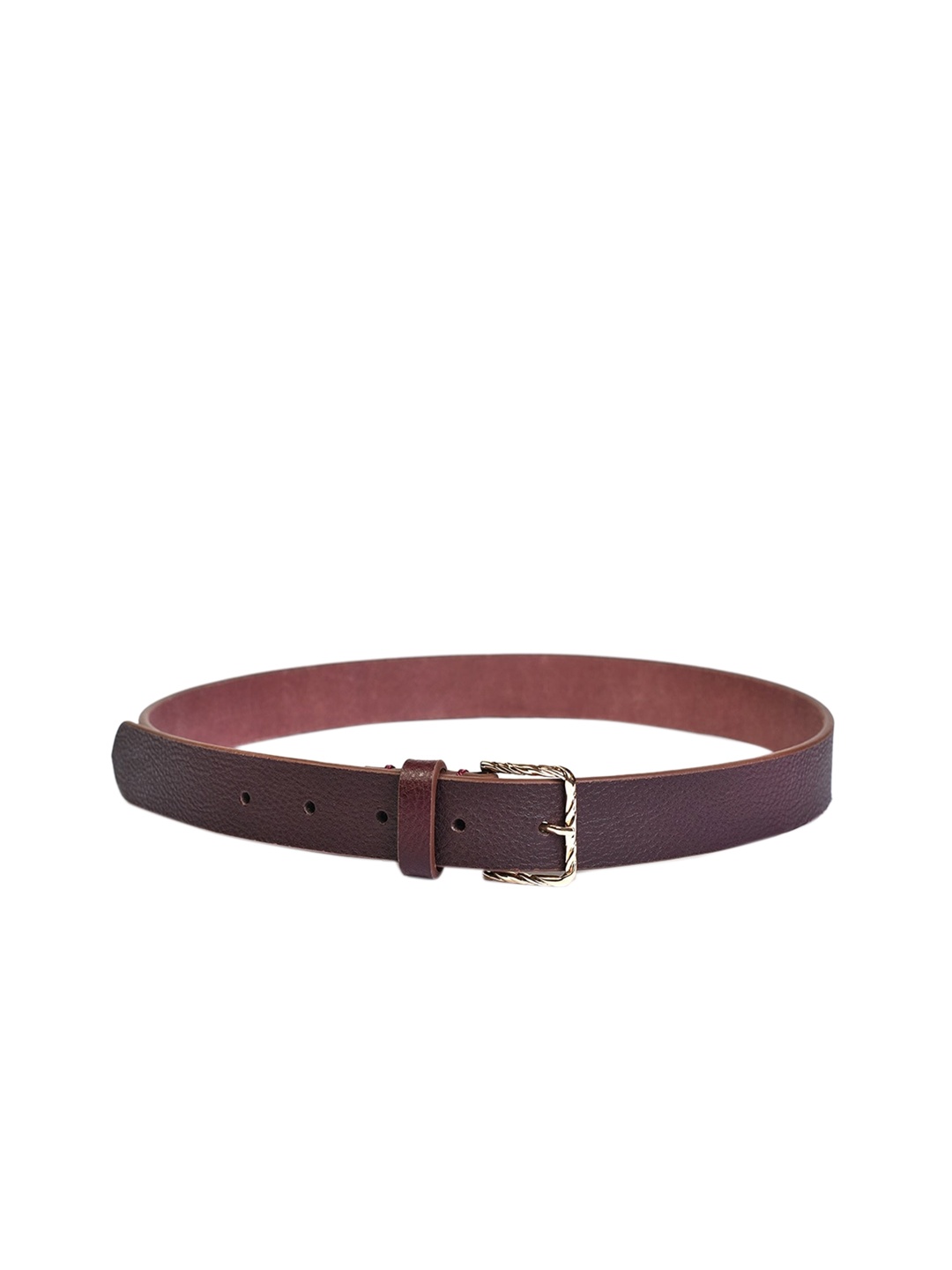 

Belwaba Women Brown Textured Leather Formal Belt
