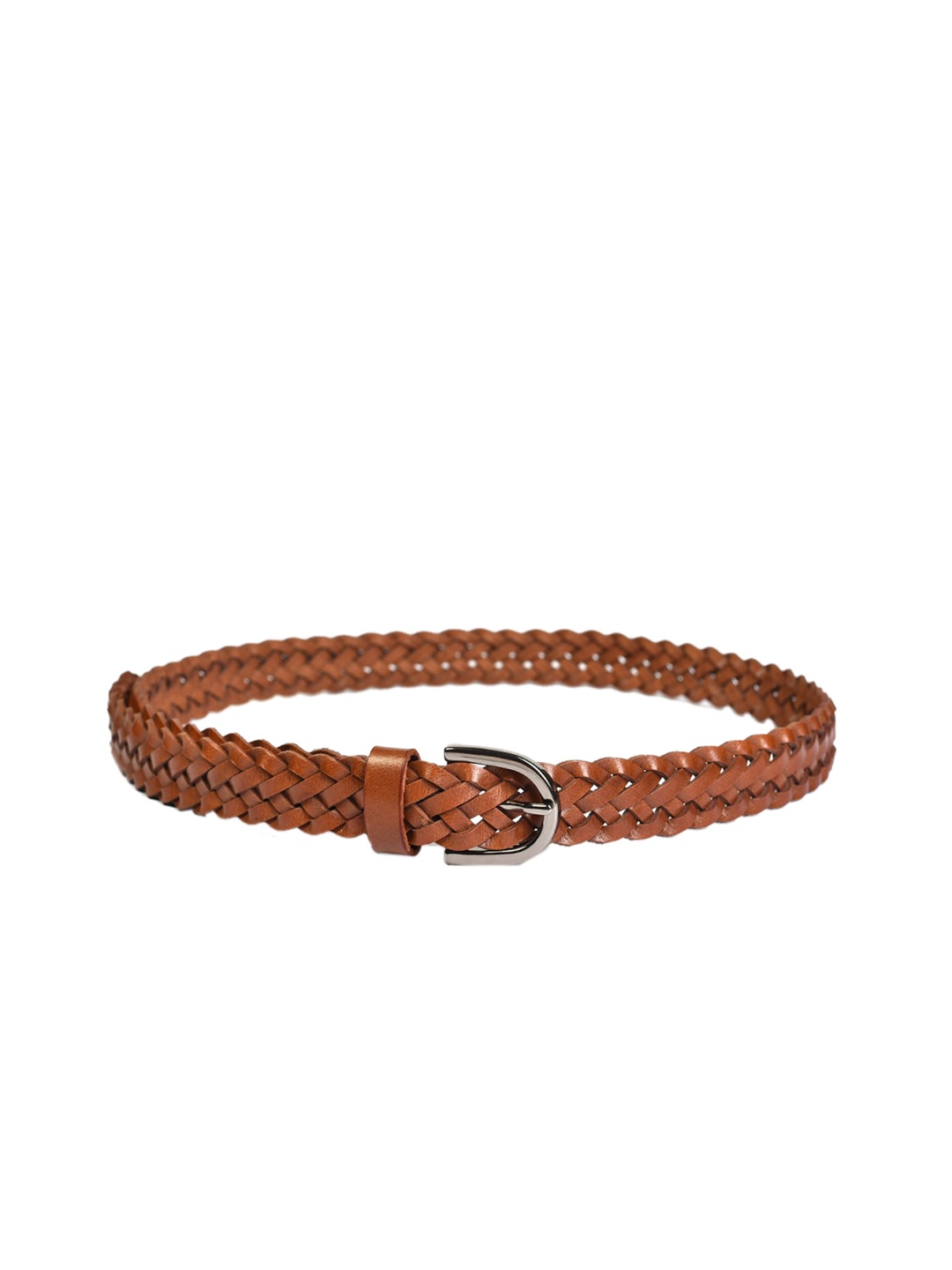 

Belwaba Women Tan Braided Leather Belt