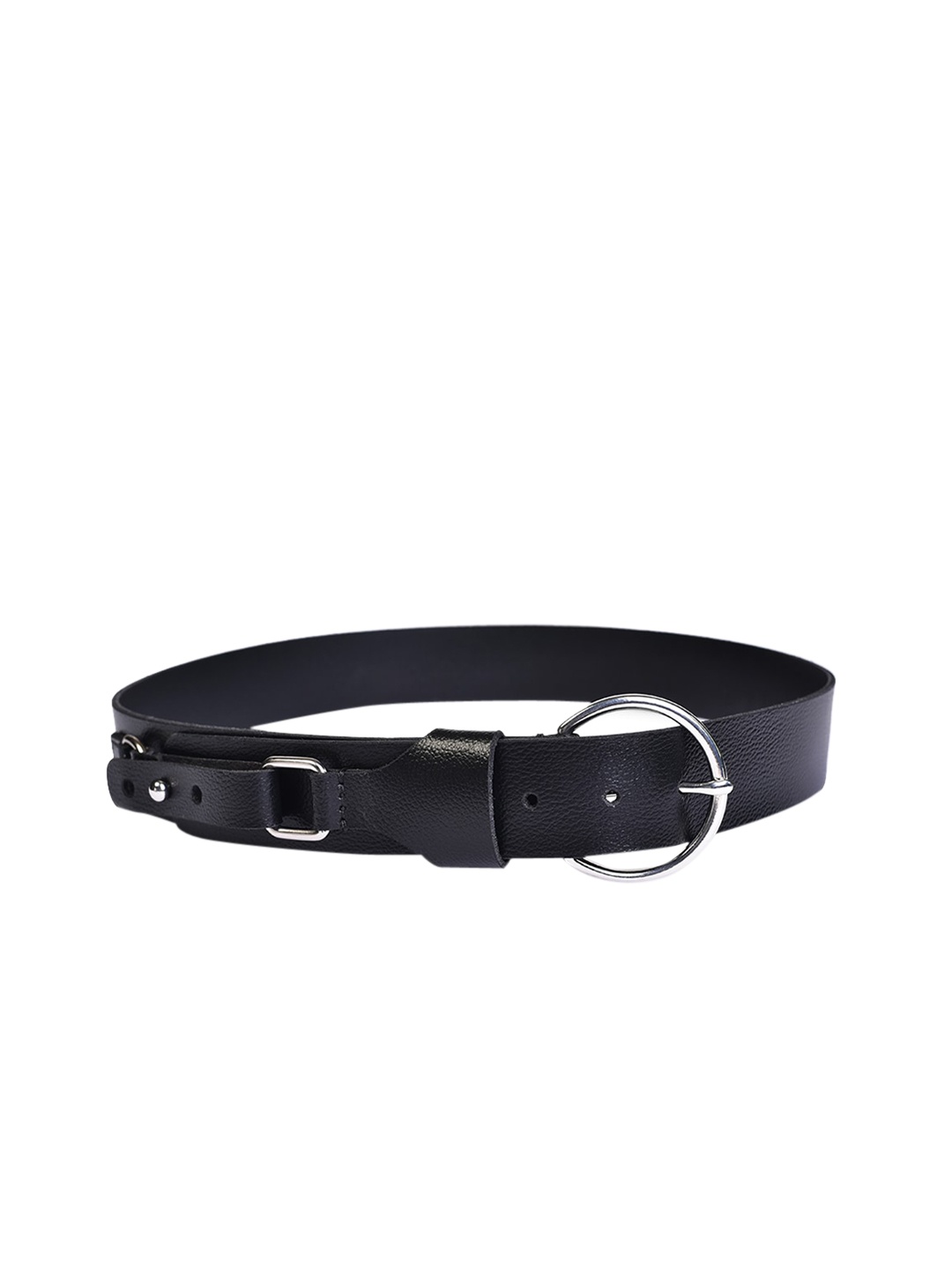 

Belwaba Women Black Textured Leather Formal Belt