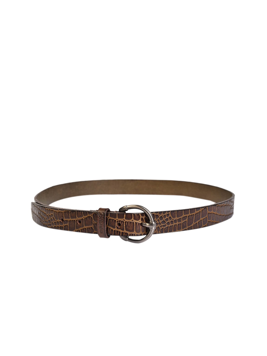 

Belwaba Women Brown Textured Leather Belt