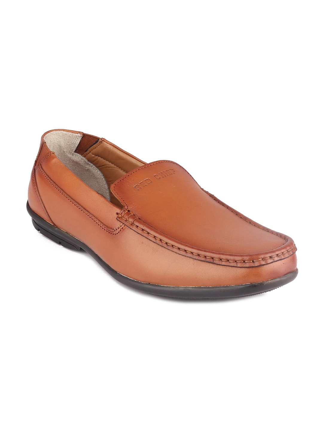 

Red Chief Men Tan Brown Solid Formal Slip-On Shoes