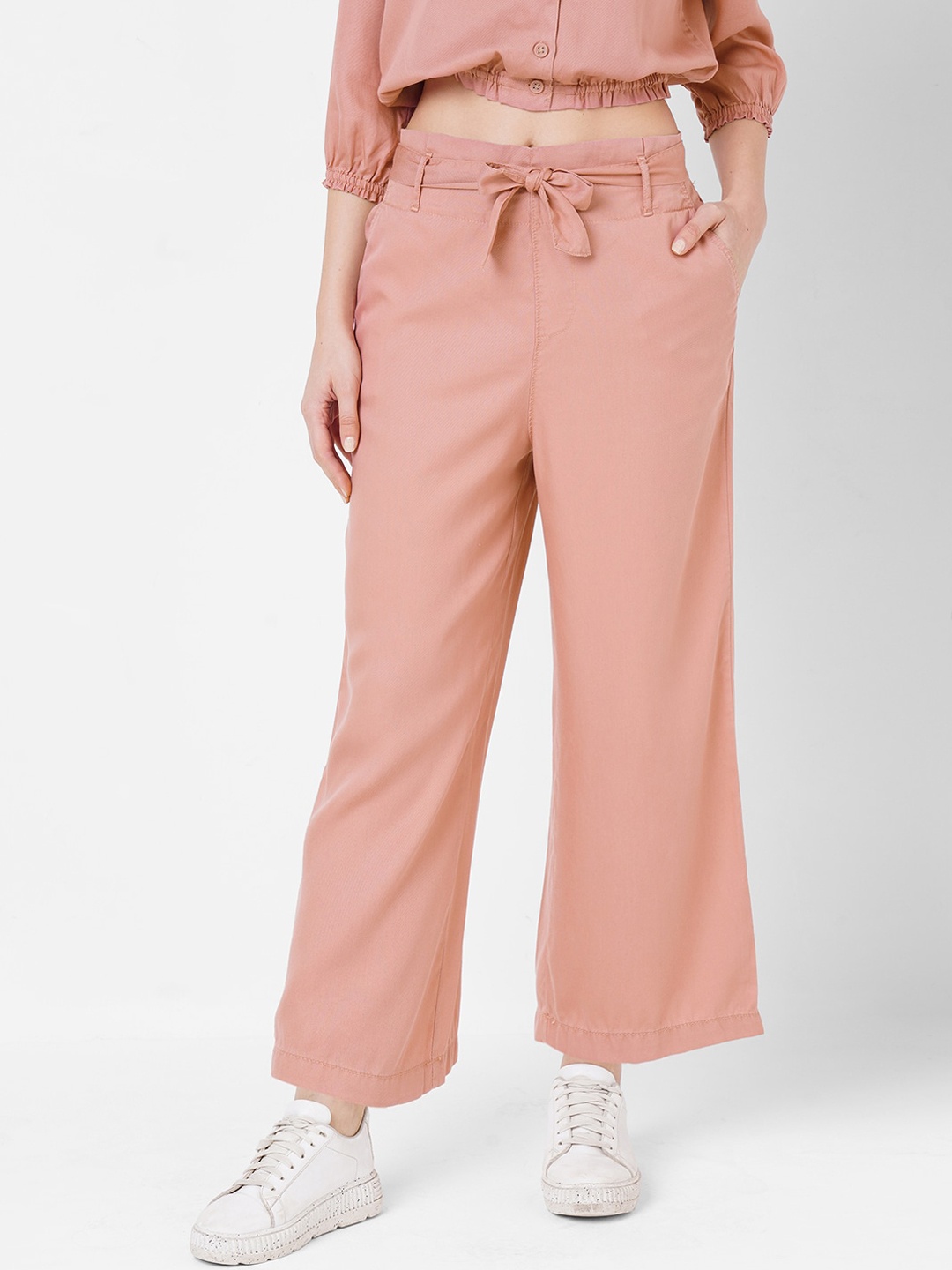

Kraus Jeans Women Pink Loose Fit High-Rise Trousers