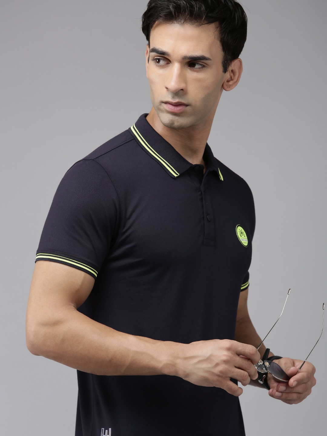 

SPYKAR Polo Collar Pure Cotton Slim Fit T-shirt, Navy blue
