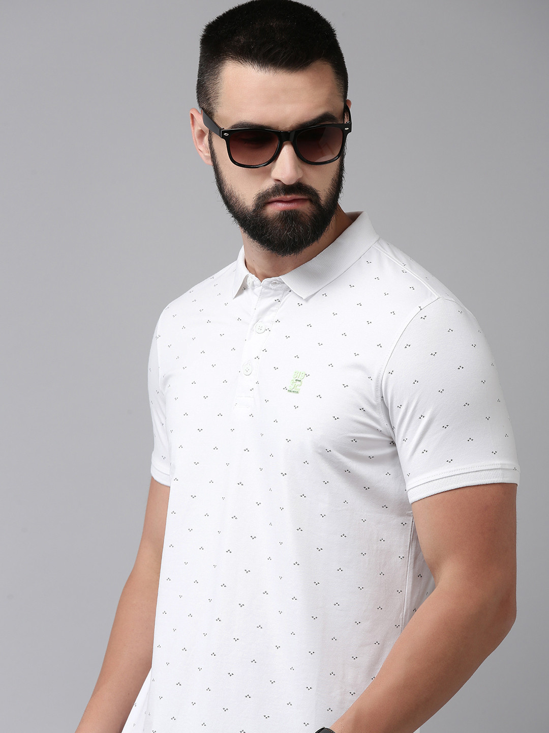 

SPYKAR Printed Polo Collar Slim Fit T-shirt, White