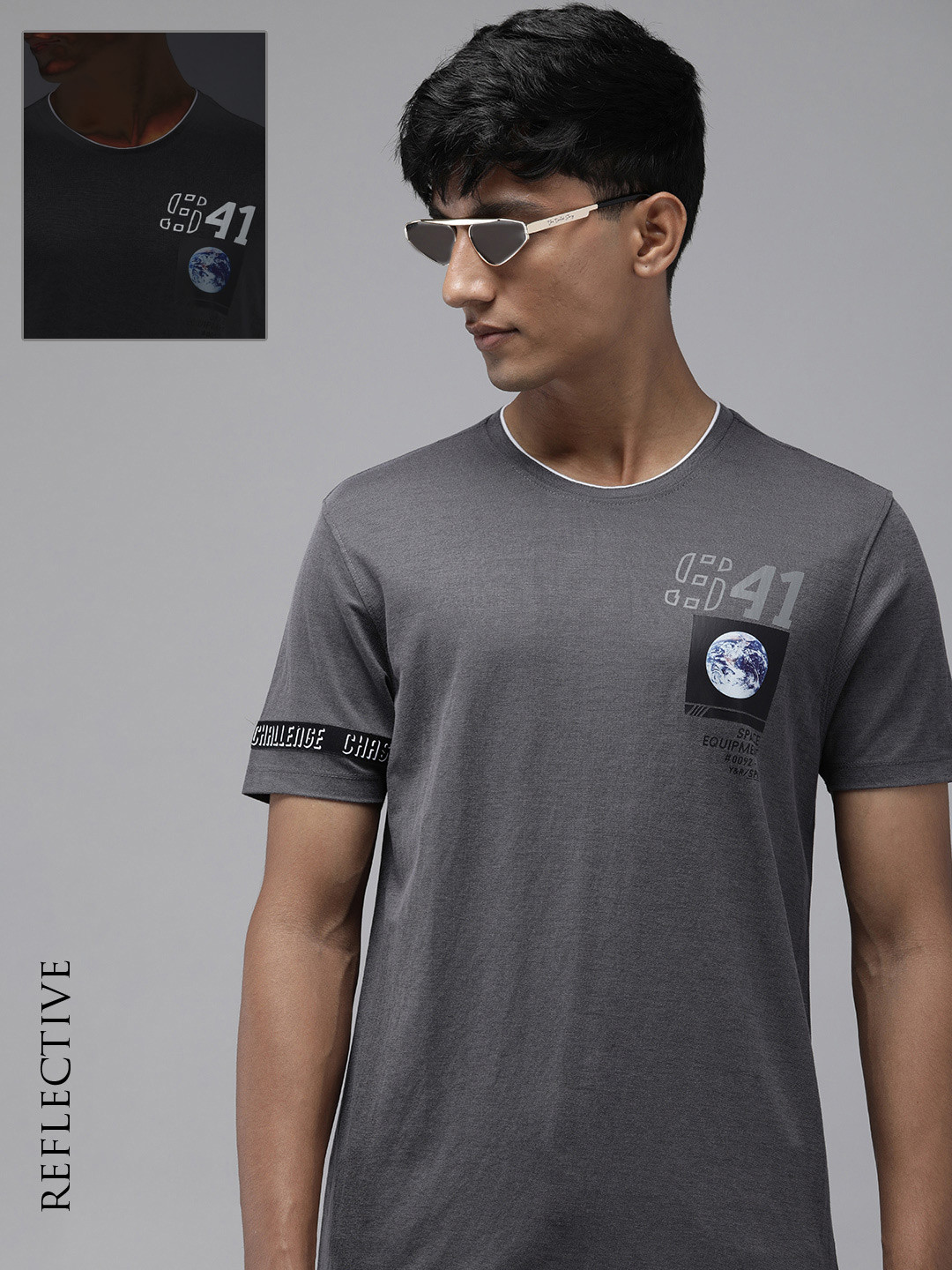 

SPYKAR Men Graphic Printed Round Neck Casual T-shirt, Grey