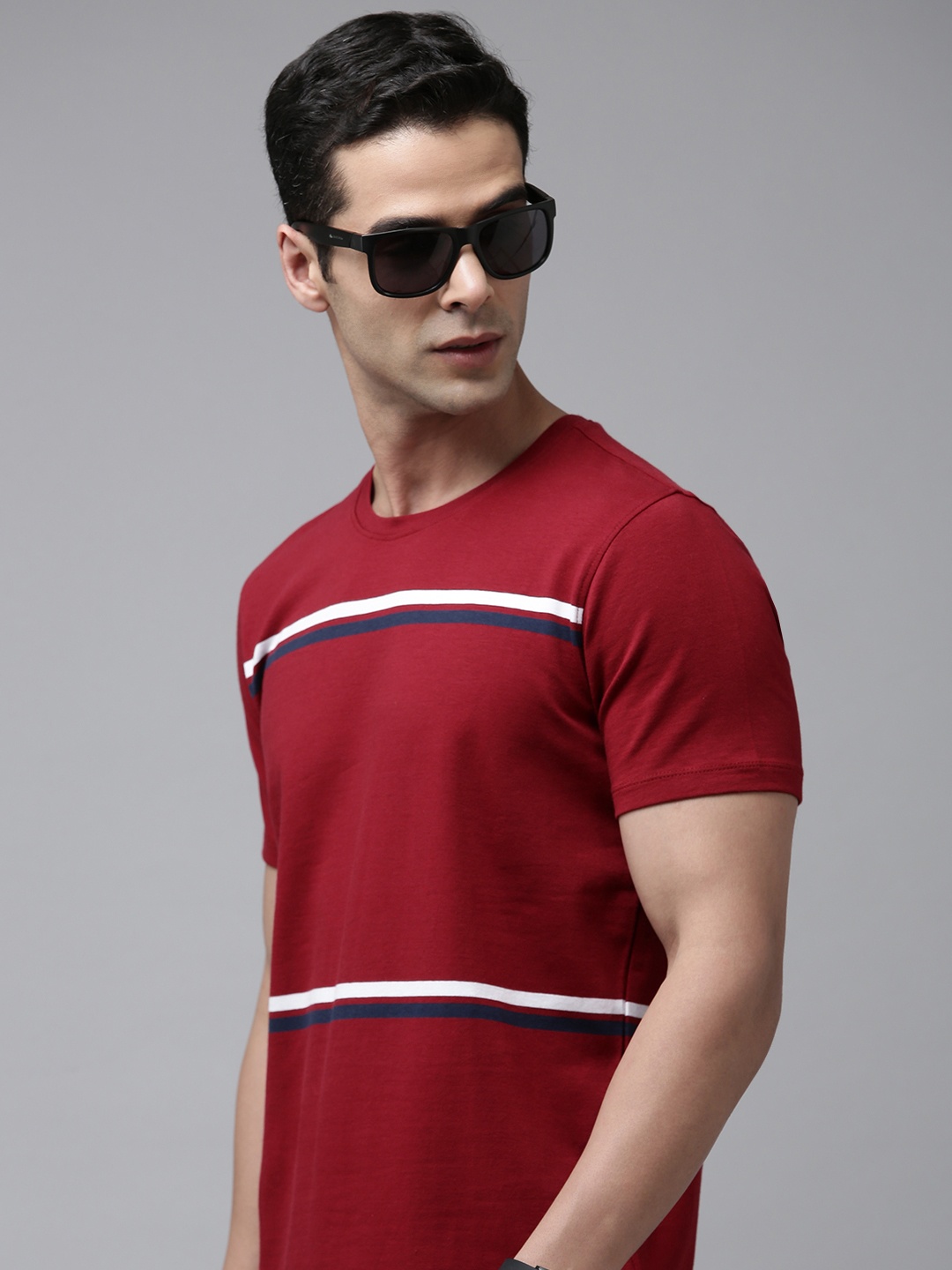 

SPYKAR Striped T-shirt, Red