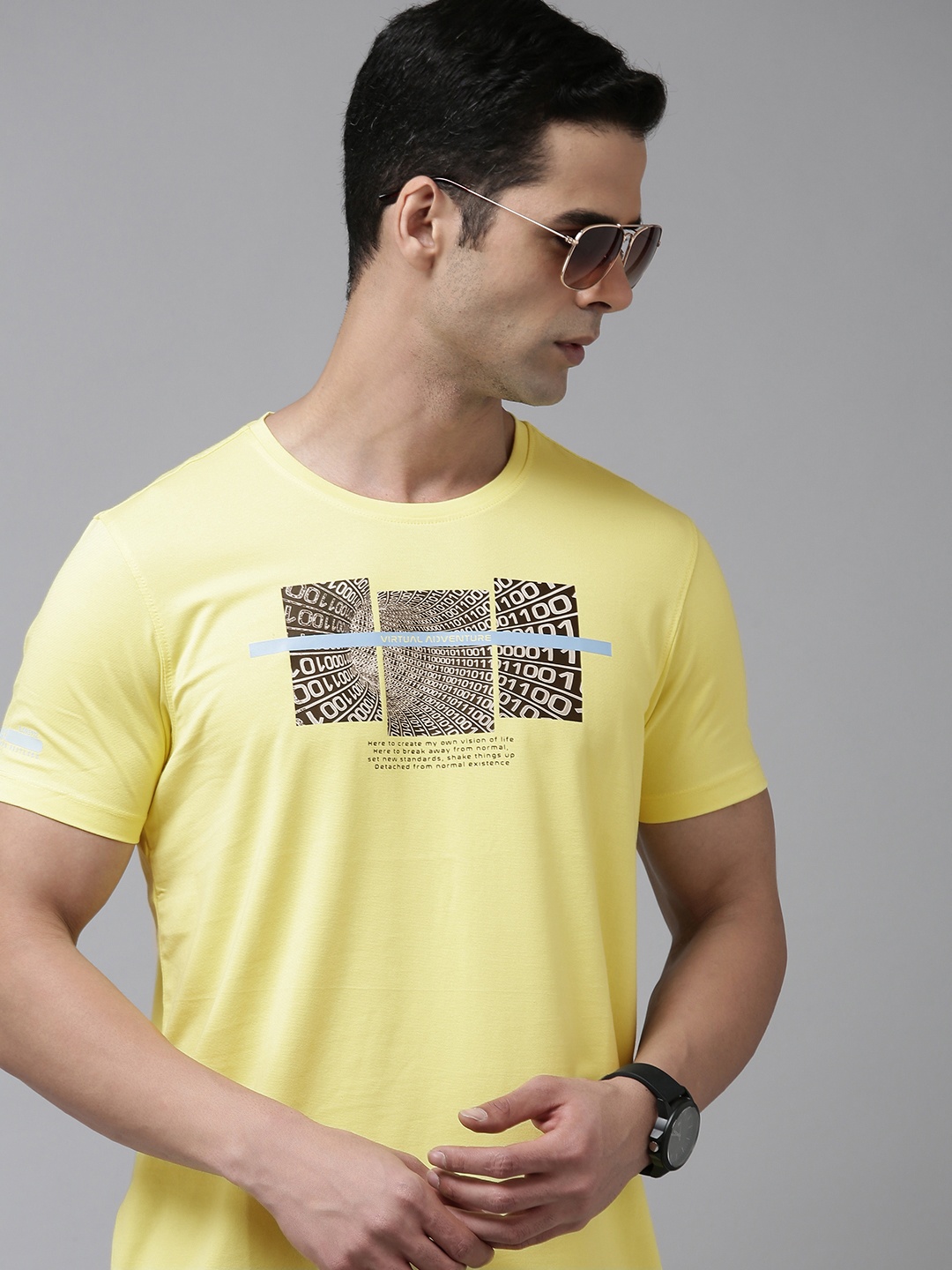 

SPYKAR Graphic Printed T-shirt, Yellow