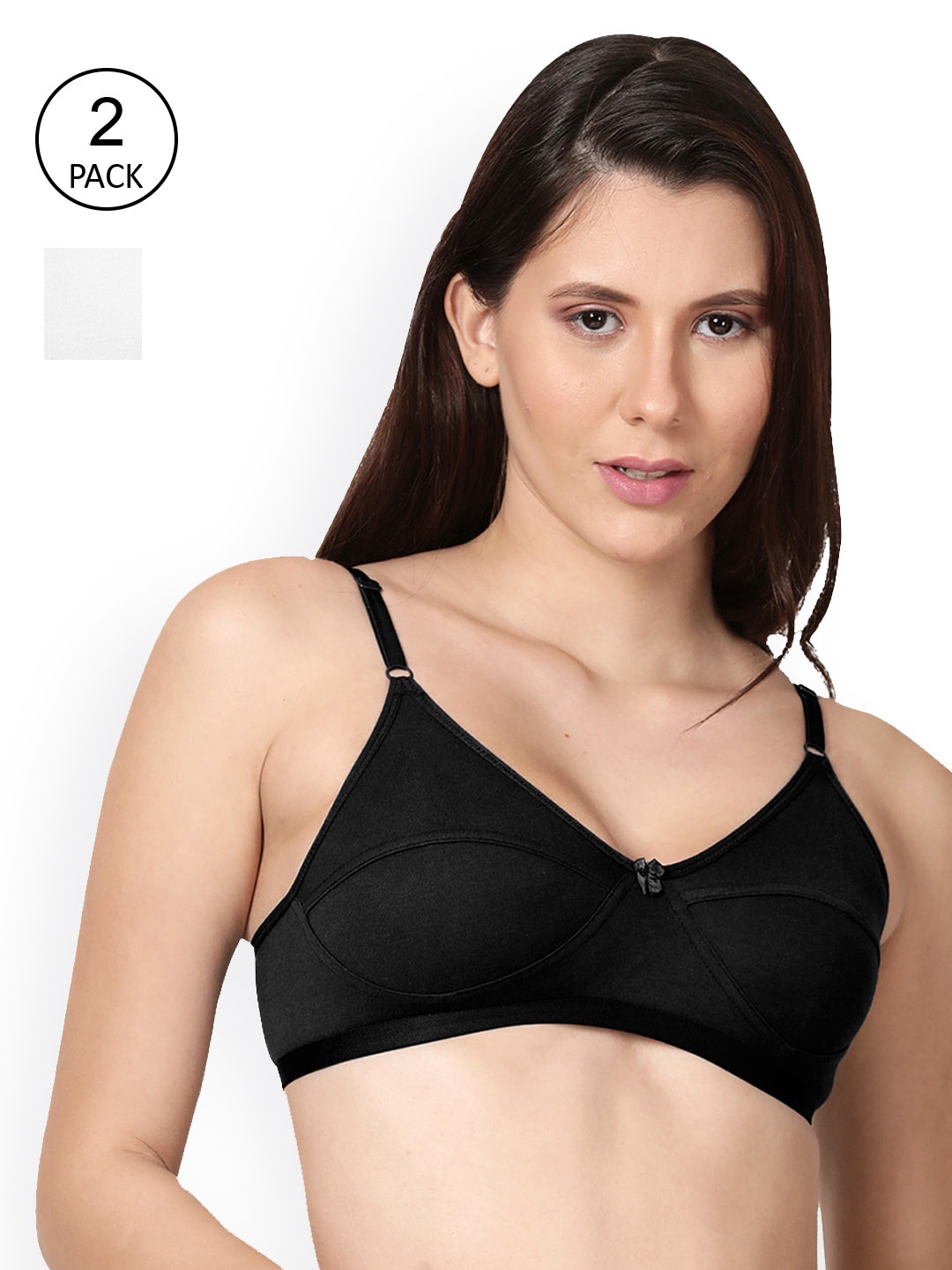 

Shyaway Pack Of 2 Black & White Cotton Bra
