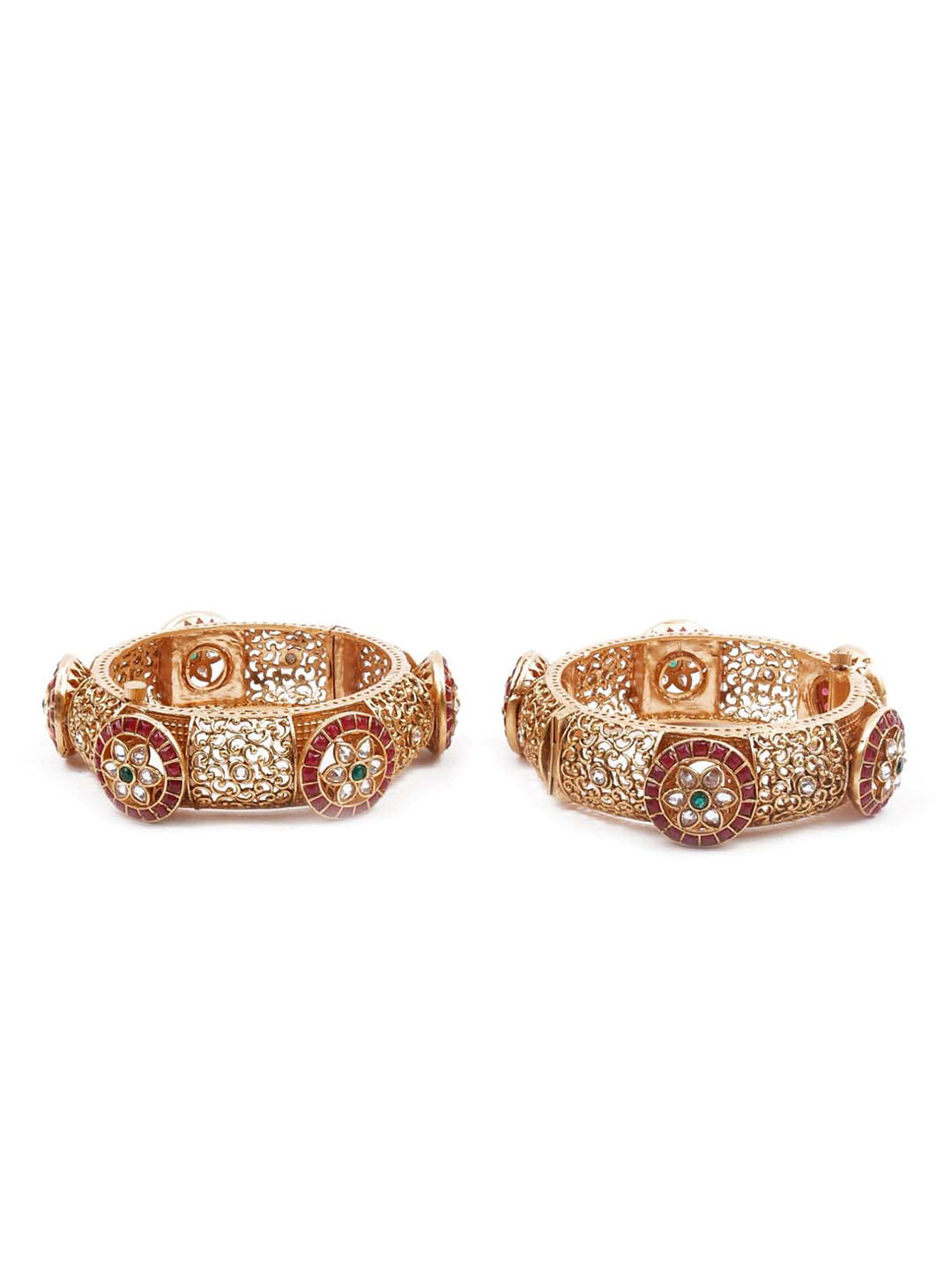 

ODETTE Set of 2 Gold Plated Ethnic Bangles