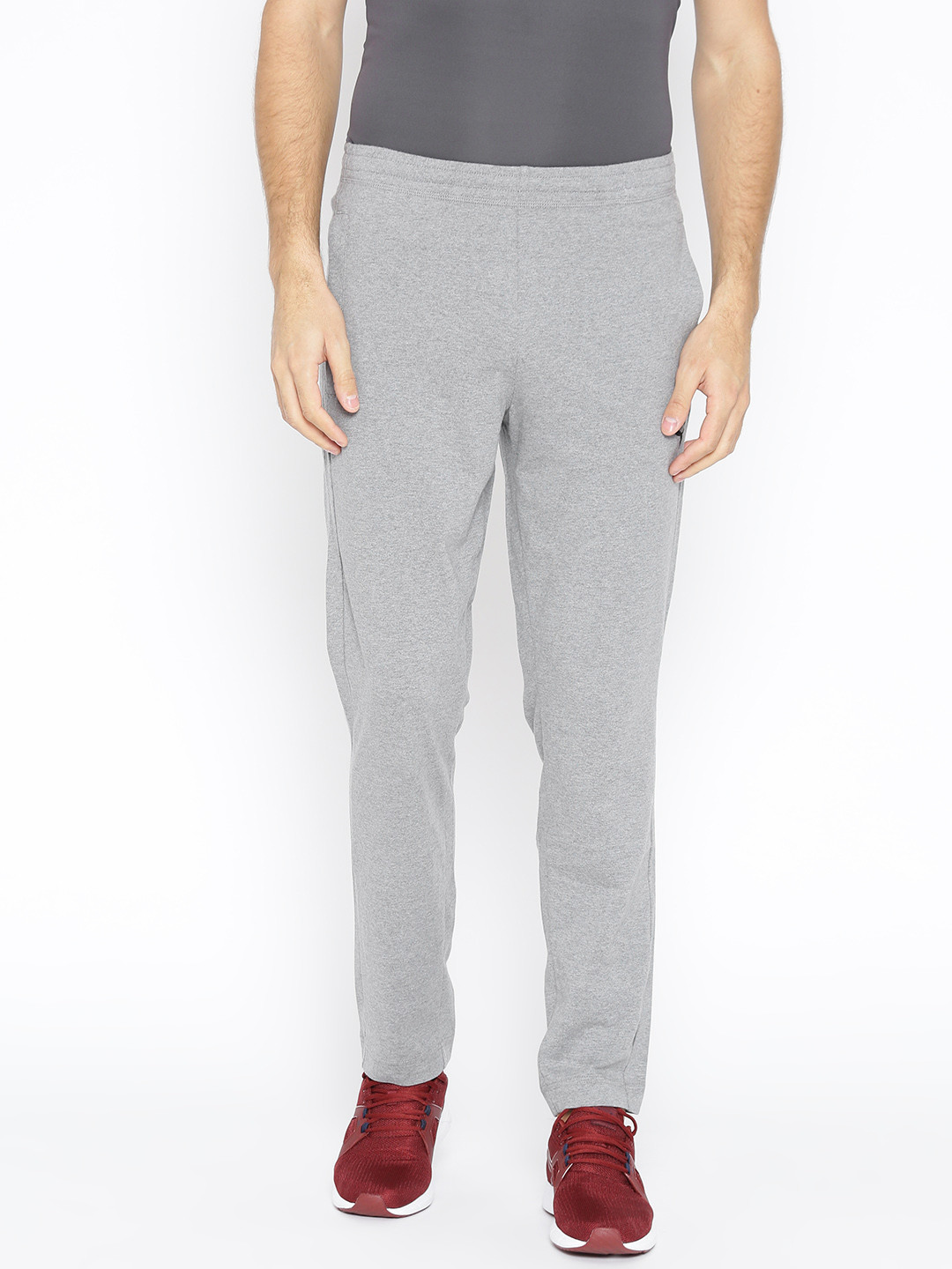

Puma Men Grey Melange Solid Zippered Jersey Track Pants
