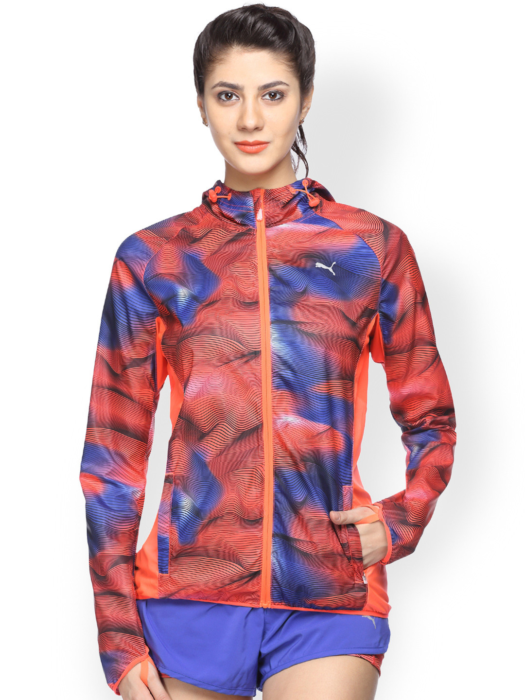 

Puma Women Red & Blue Printed Jacket