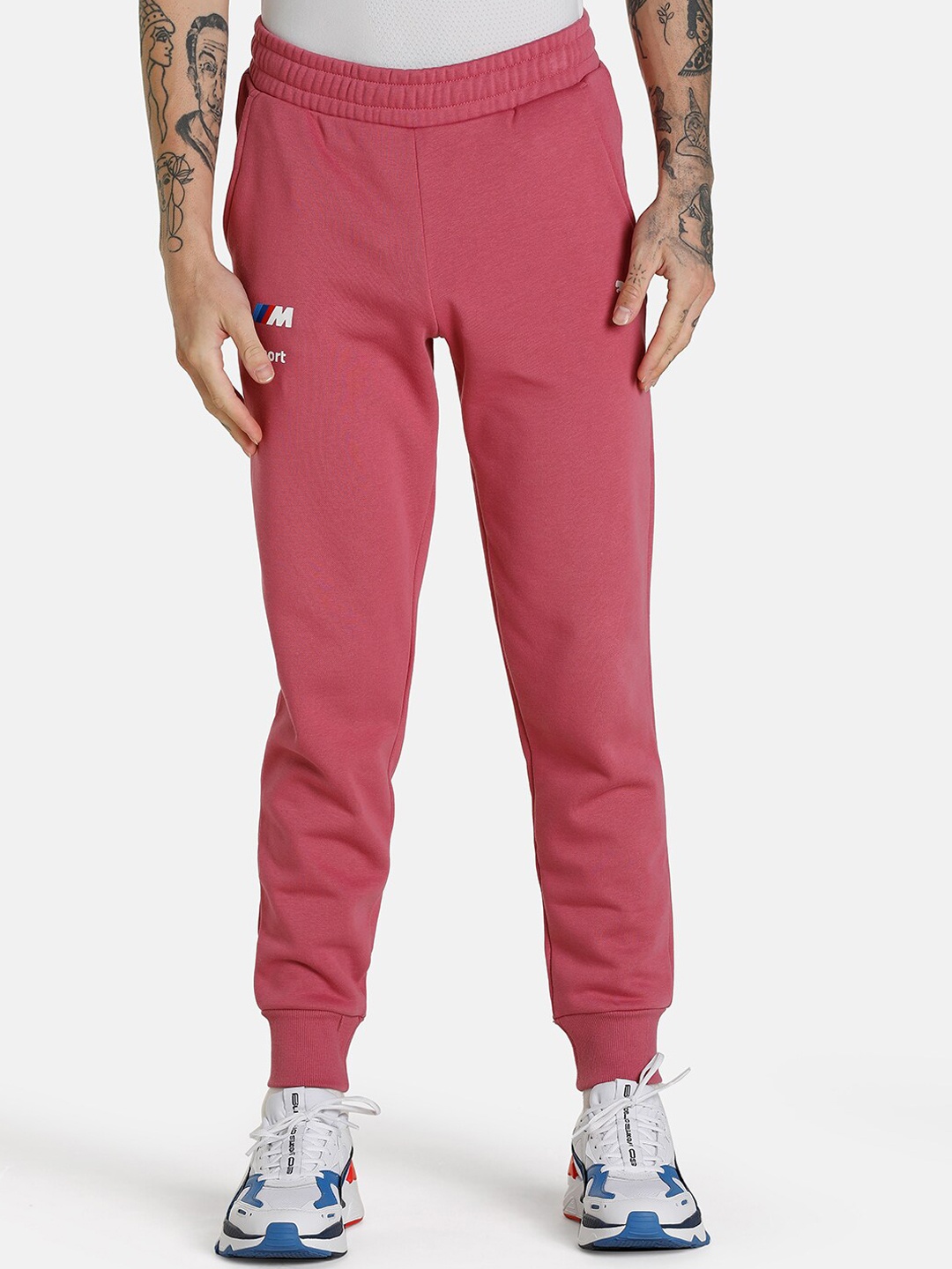 

PUMA Motorsport Men Regular Fit Solid Cotton Joggers, Coral