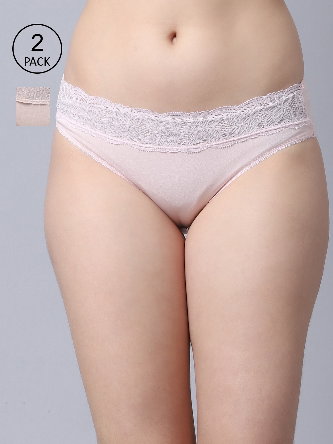 

GRACIT Women Pack Of 2 Solid Hipster Briefs LP04-09-10, Nude