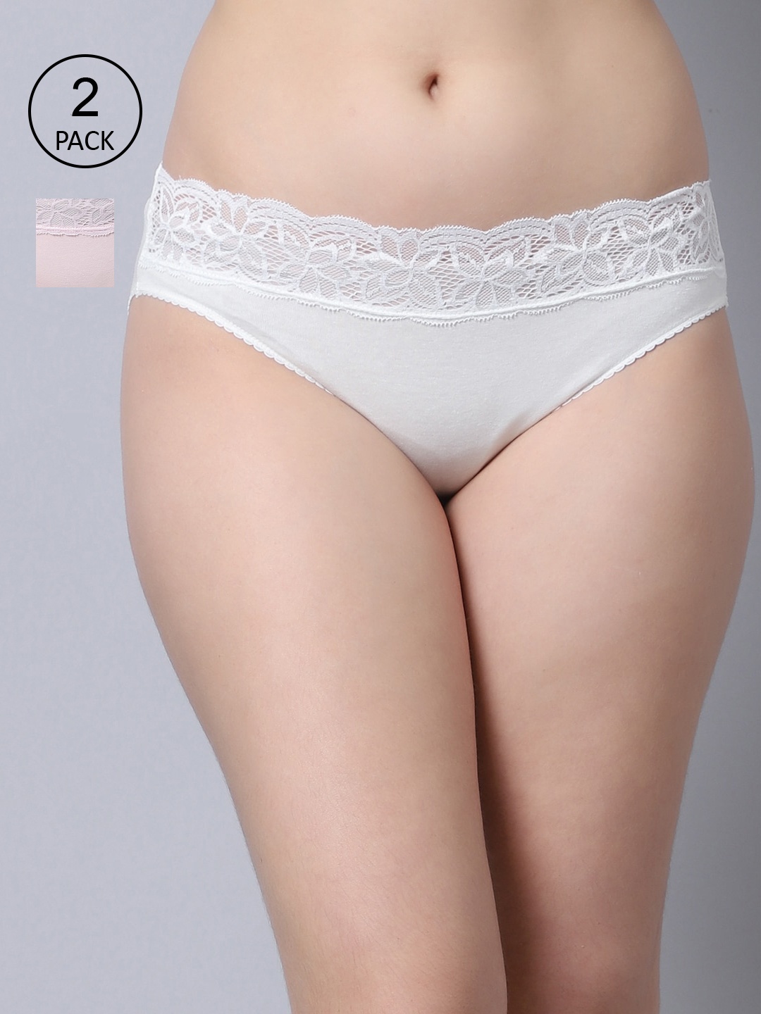 

GRACIT Women Pack Of 2 Solid Hipster Briefs, Pink