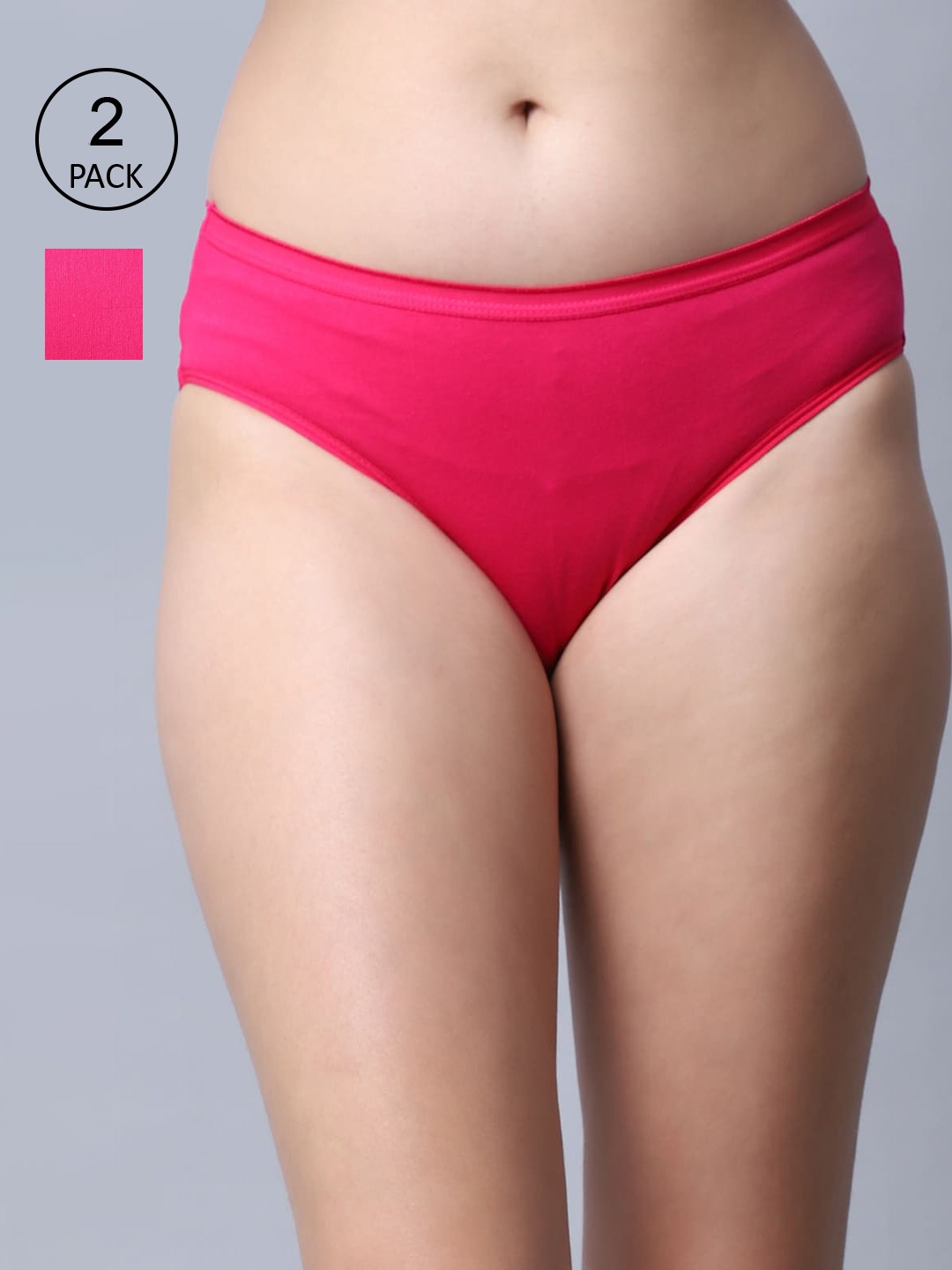 

GRACIT Women Pack of 2 Pink Solid Seamless Hipster Briefs