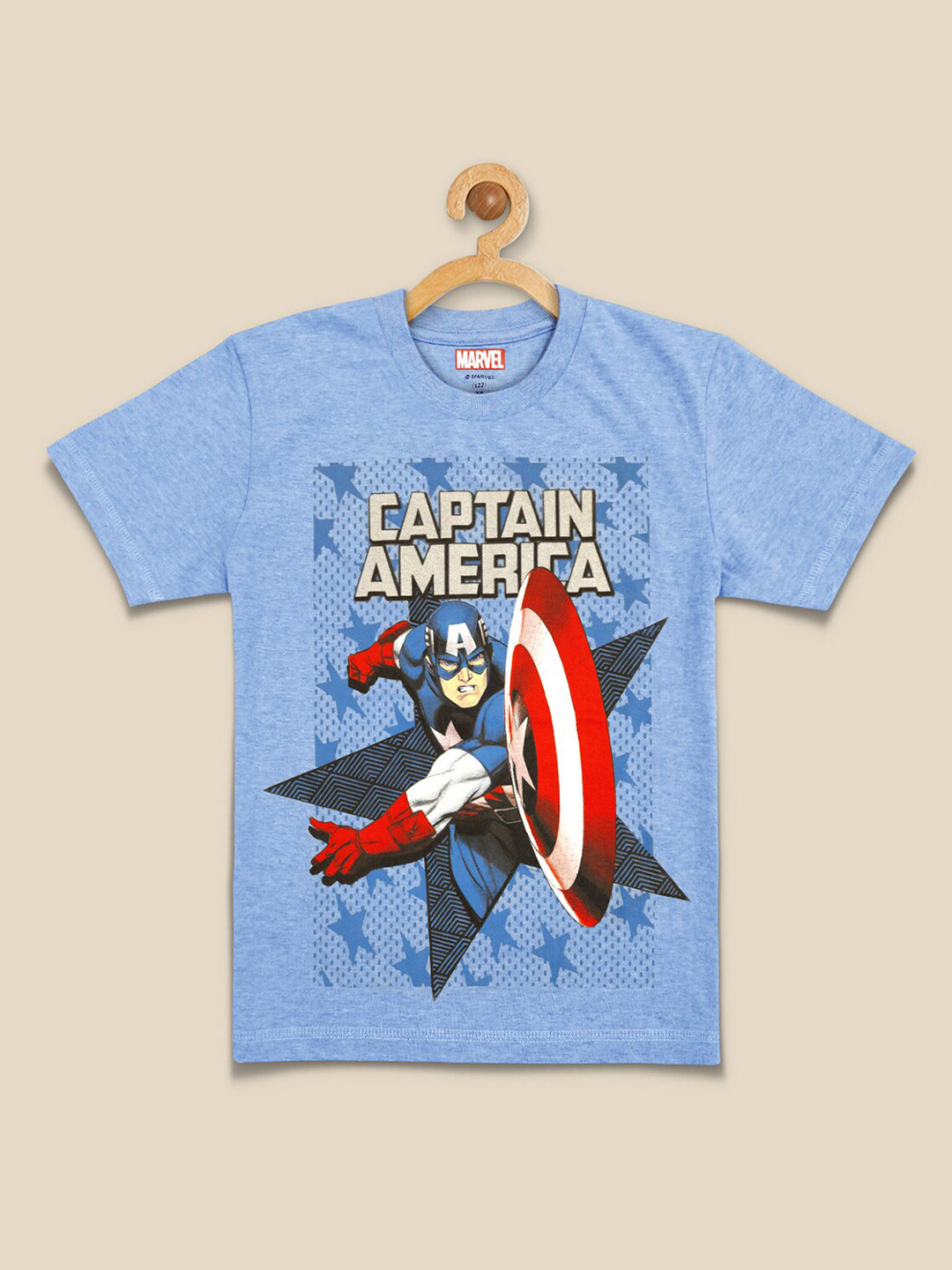 

Kids Ville Boys Blue Captain America Printed Pure Cotton T-shirt