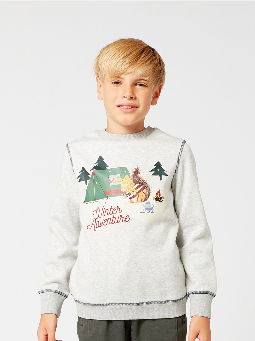 

One Friday Boys Grey Printed Sweatshirt