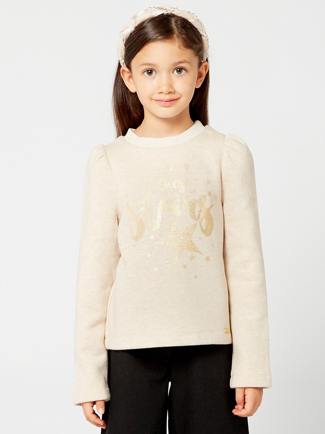 

One Friday Girls Beige Sweatshirt