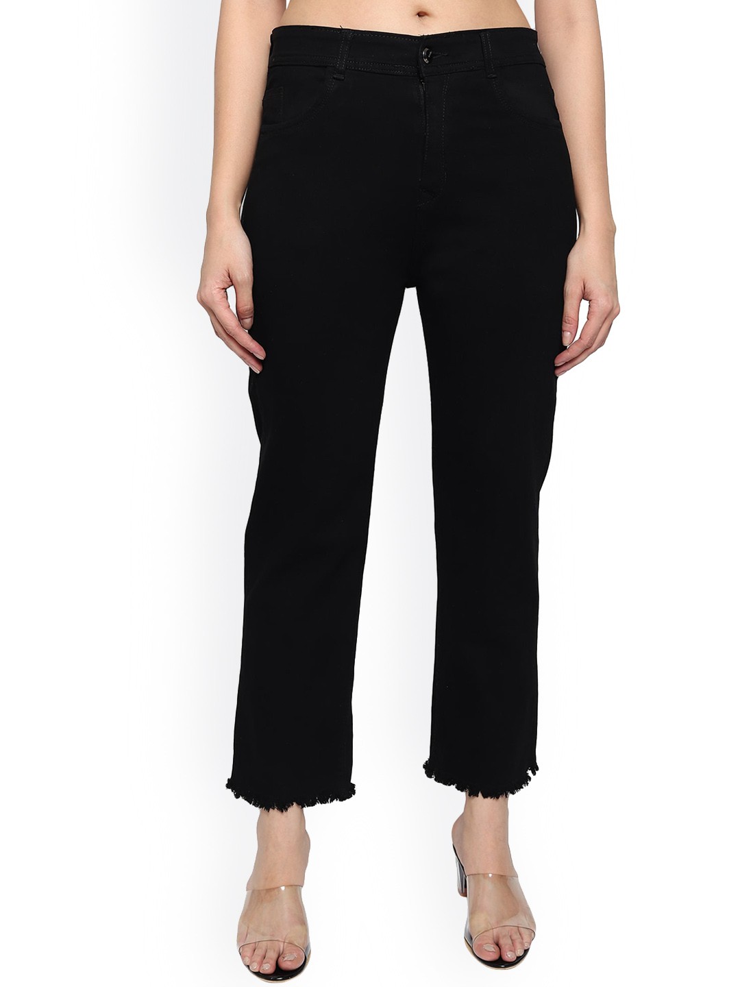 

LIVE OK Women Boyfriend Fit High-Rise Stretchable Jeans, Na