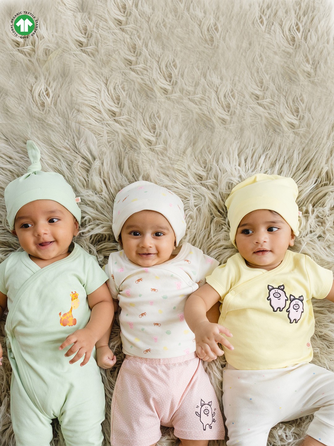 

GREENDIGO Unisex Kids Pack of 3 Beanie, Green