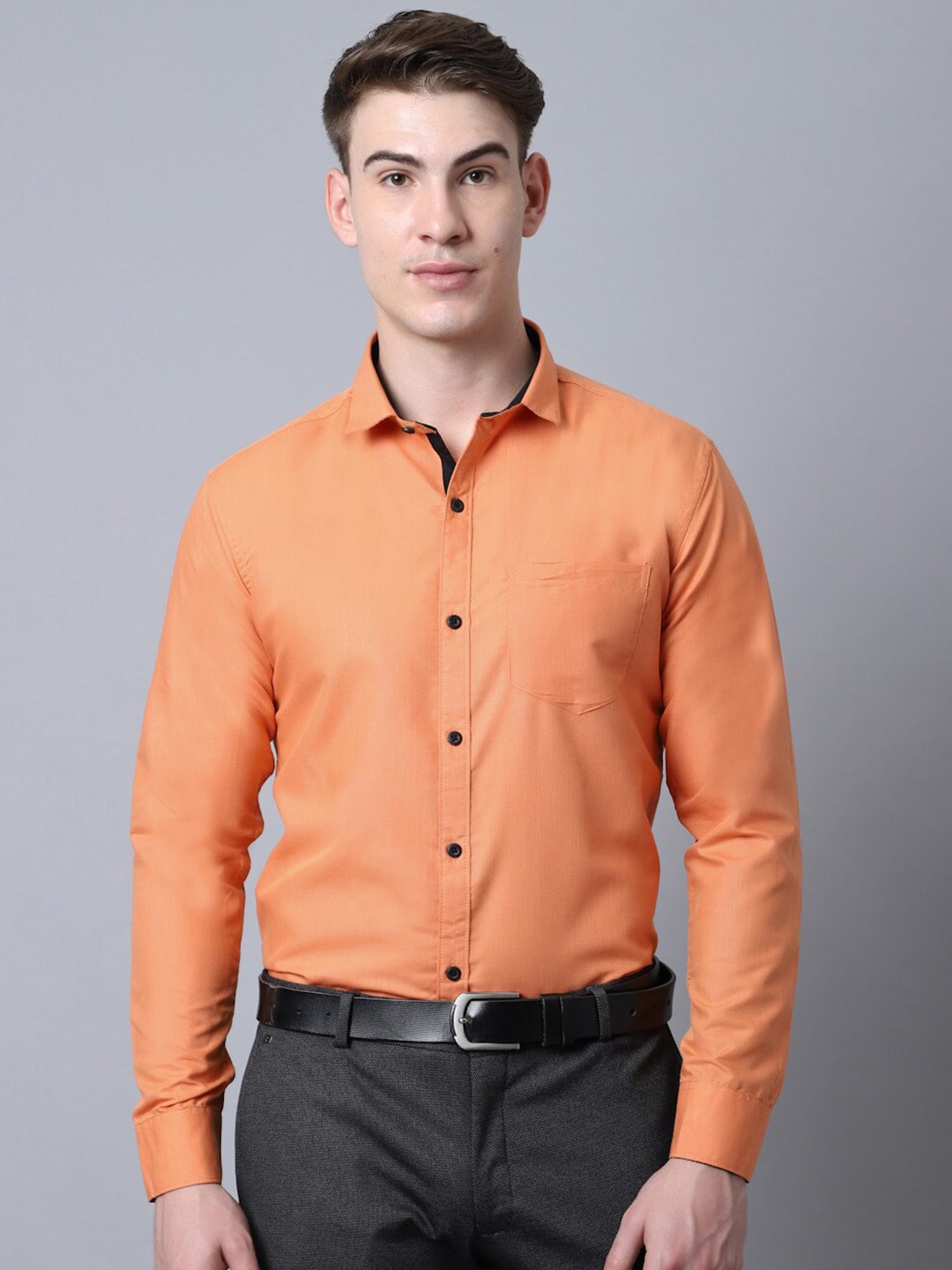 

Majestic Man Men Orange Slim Fit Formal Shirt