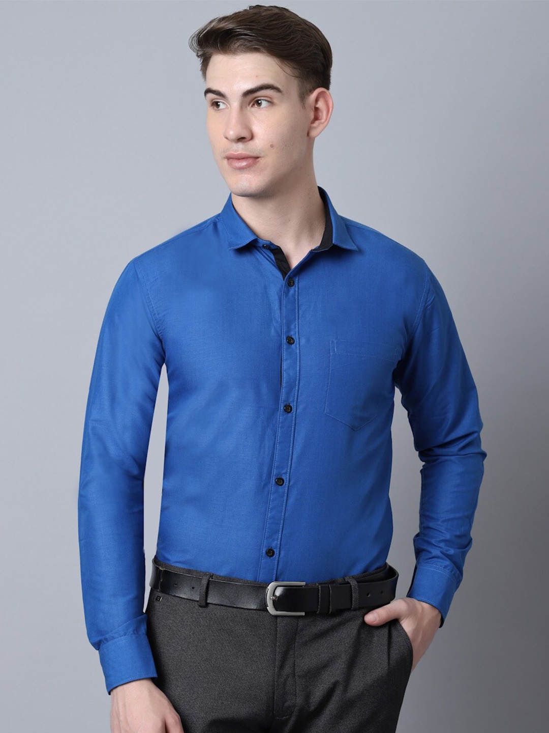 

Majestic Man Men Blue Slim Fit Formal Shirt