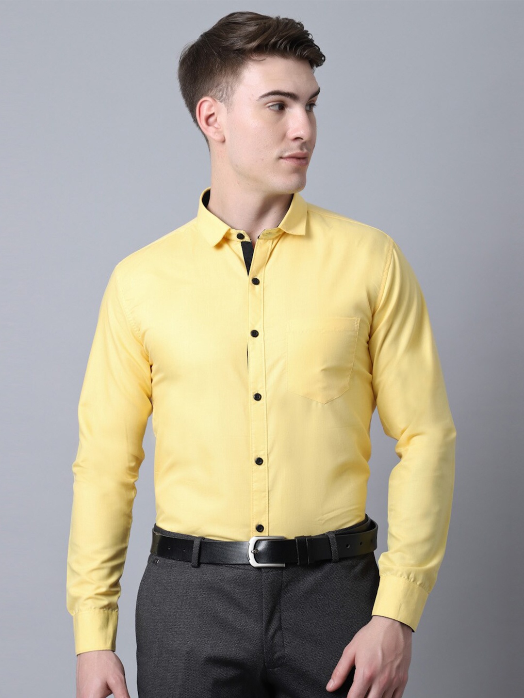 

Majestic Man Men Yellow Slim Fit Formal Shirt