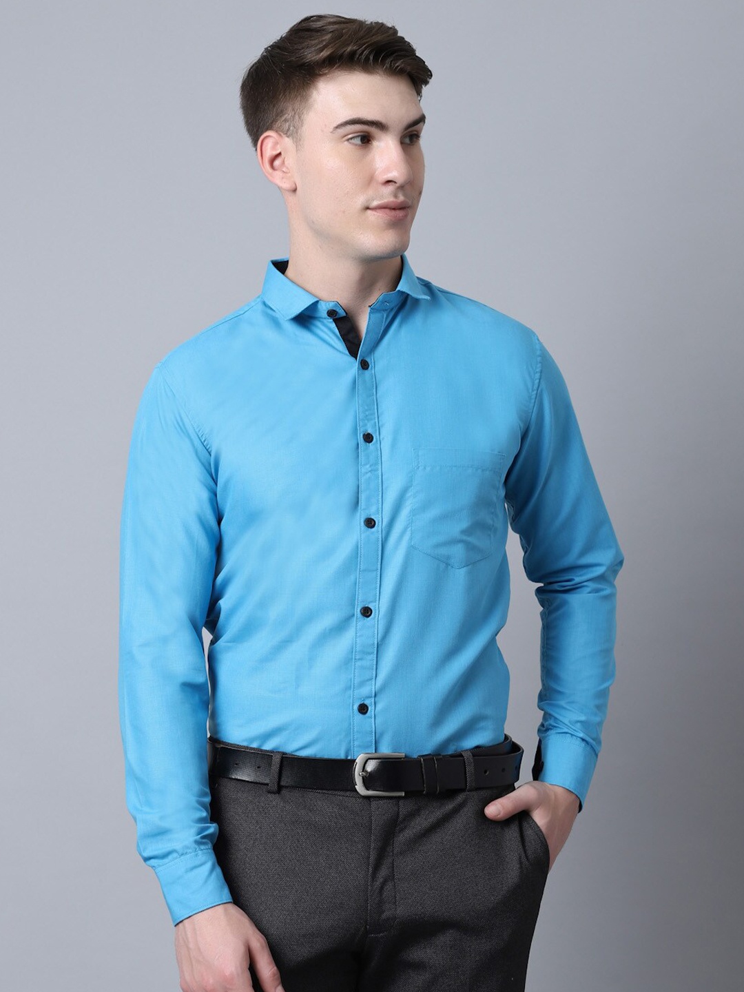 

Majestic Man Men Blue Slim Fit Formal Shirt