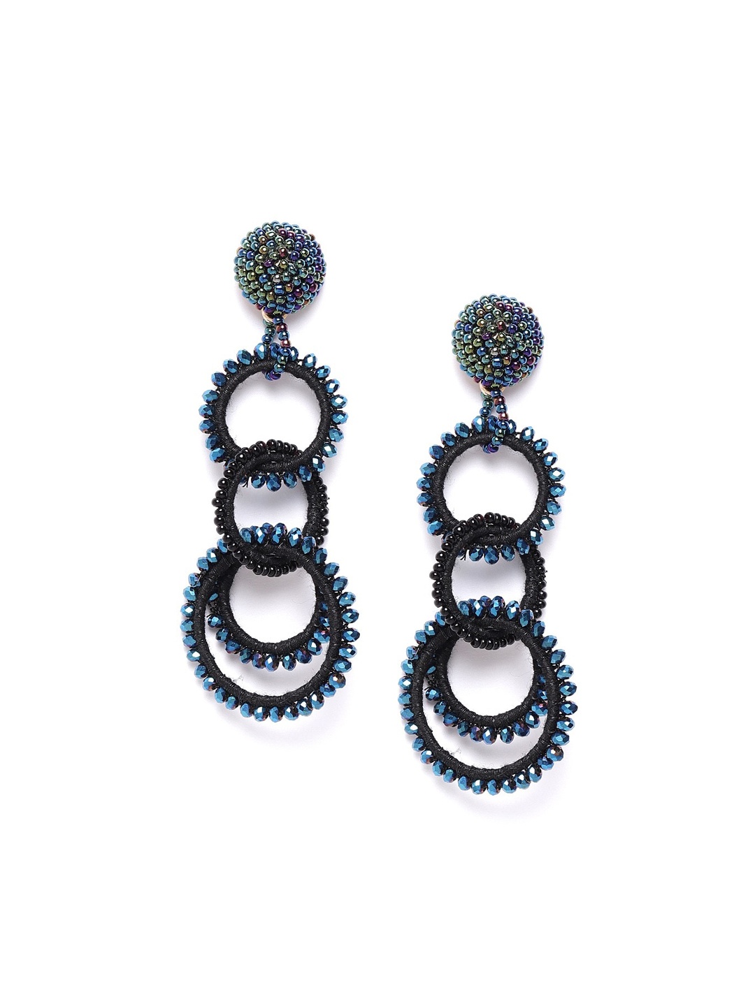

Sangria Navy Blue Contemporary Drop Earrings