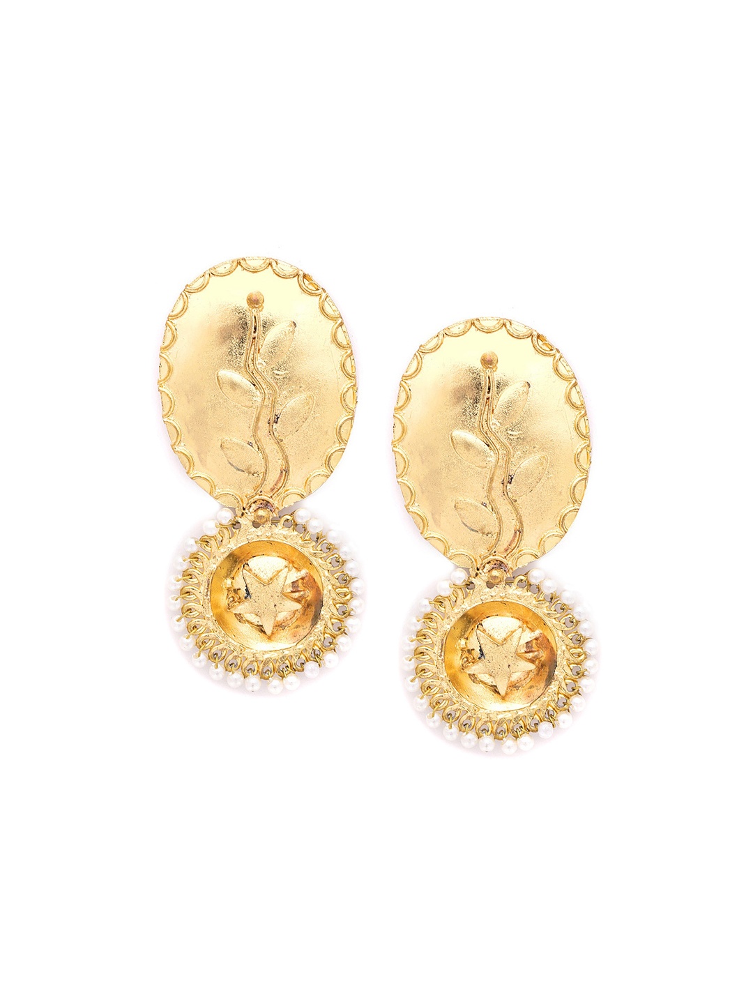 

Sangria Gold-Plated Contemporary Drop Earrings