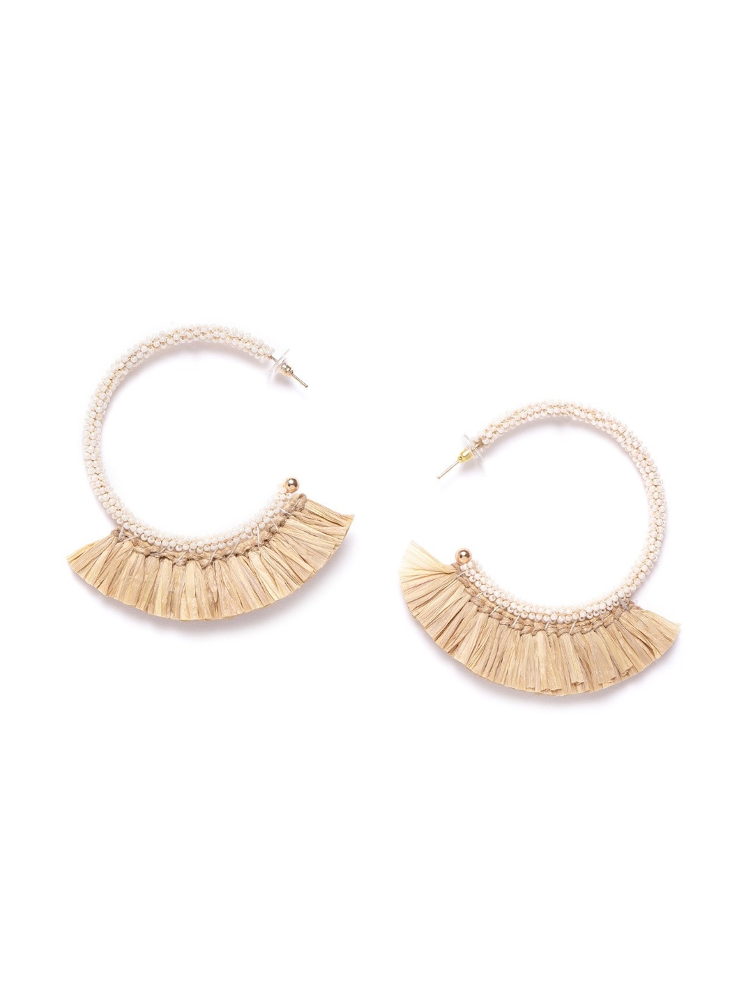 

Sangria Women Gold-Toned Contemporary Half Hoop Earrings