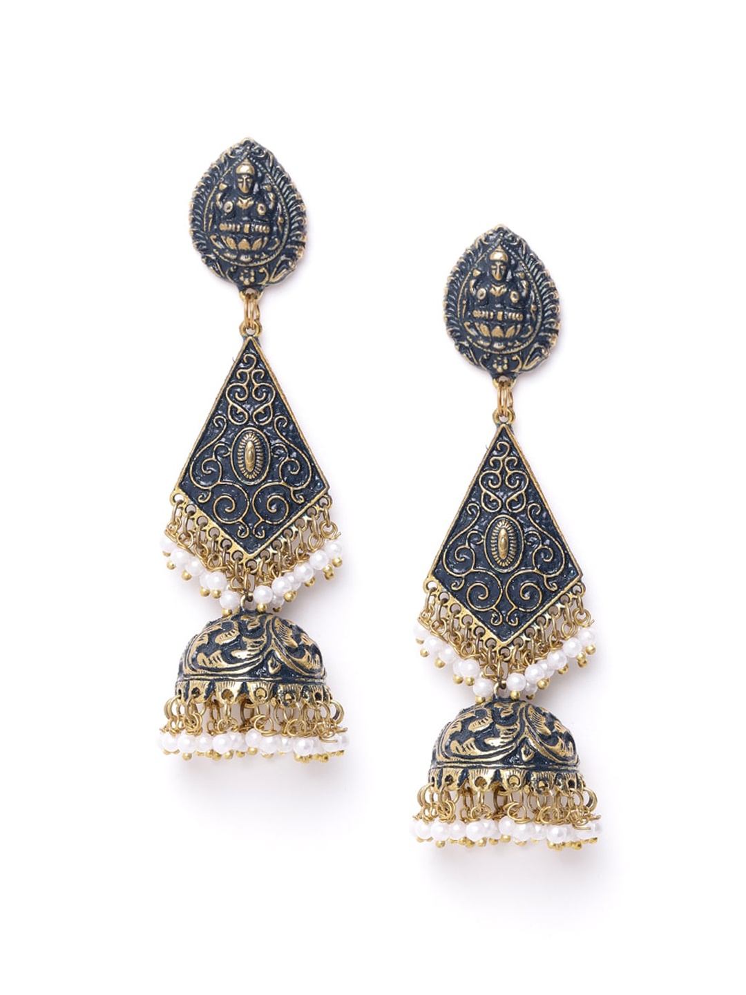 

Sangria Gold-Toned Contemporary Jhumkas Earrings
