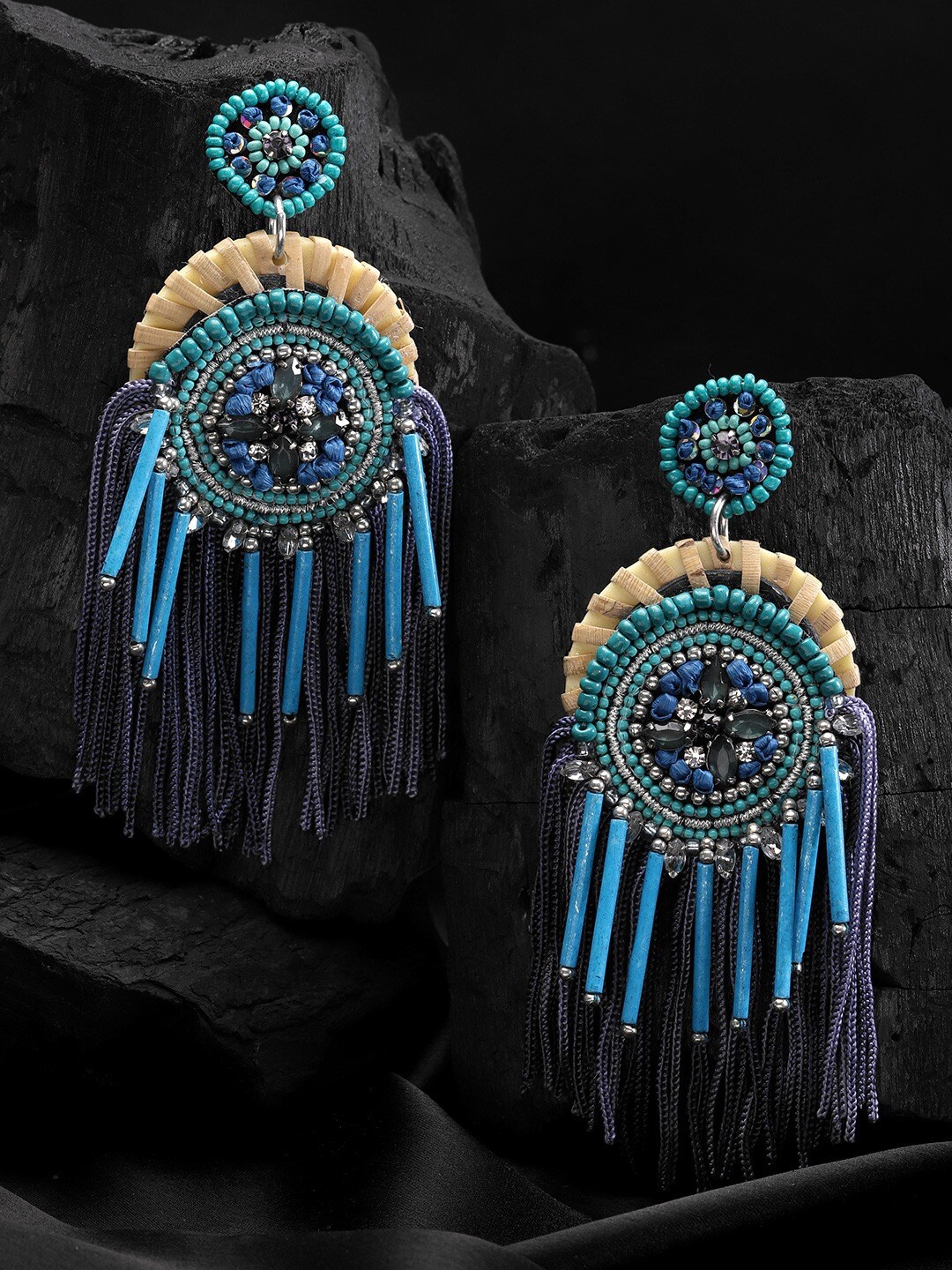 

Sangria Navy Blue Contemporary Drop Earrings