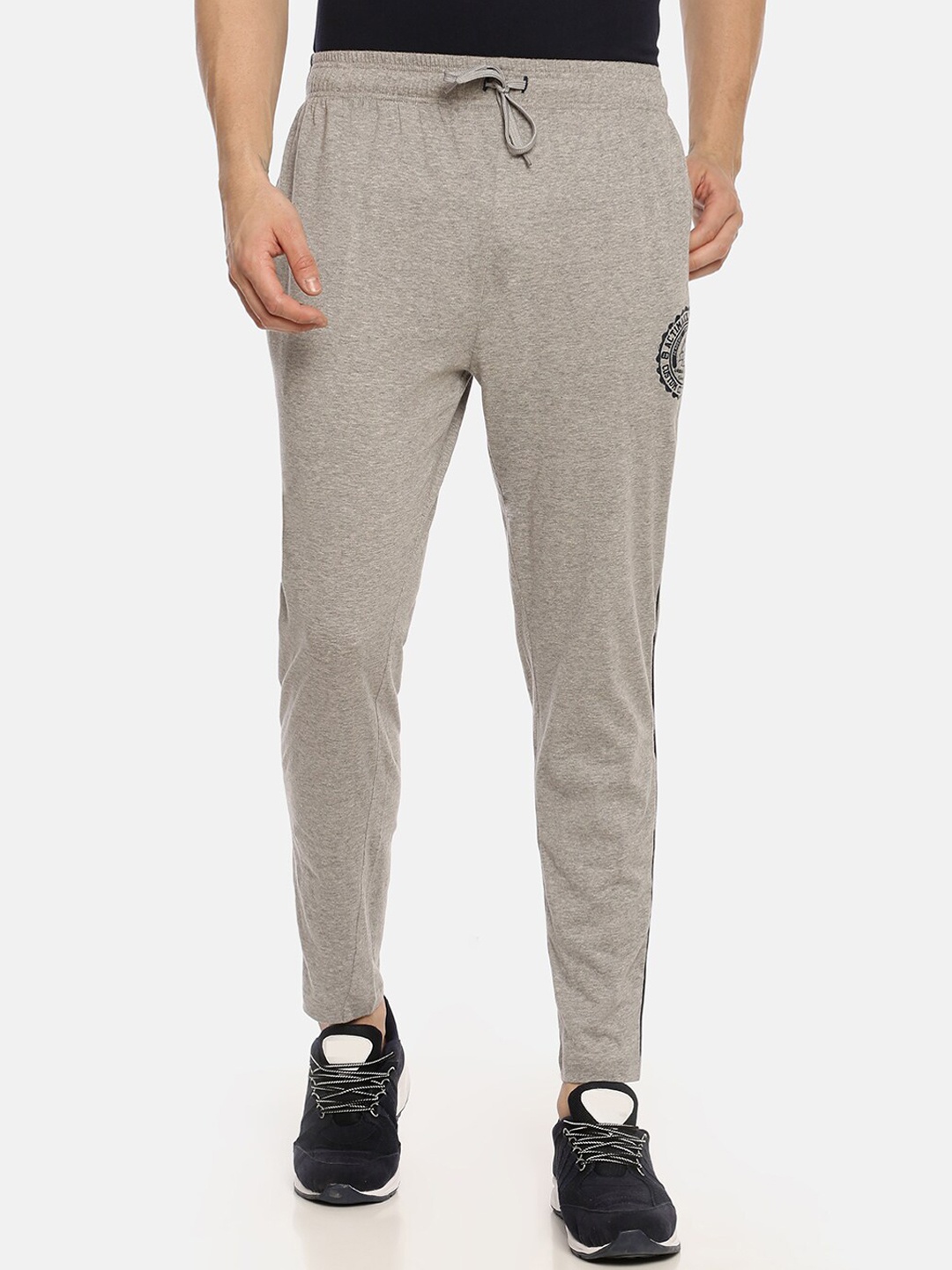 

ACTIMAXX Men Grey Melange Solid Cotton Track Pants