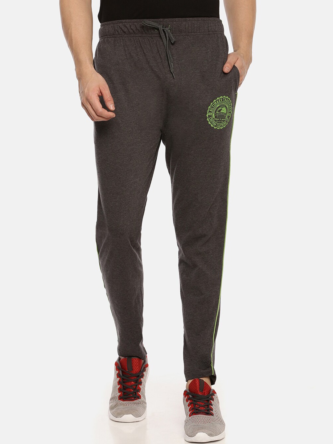 

ACTIMAXX Men Charcoal Melange Solid Anti odour Track Pants