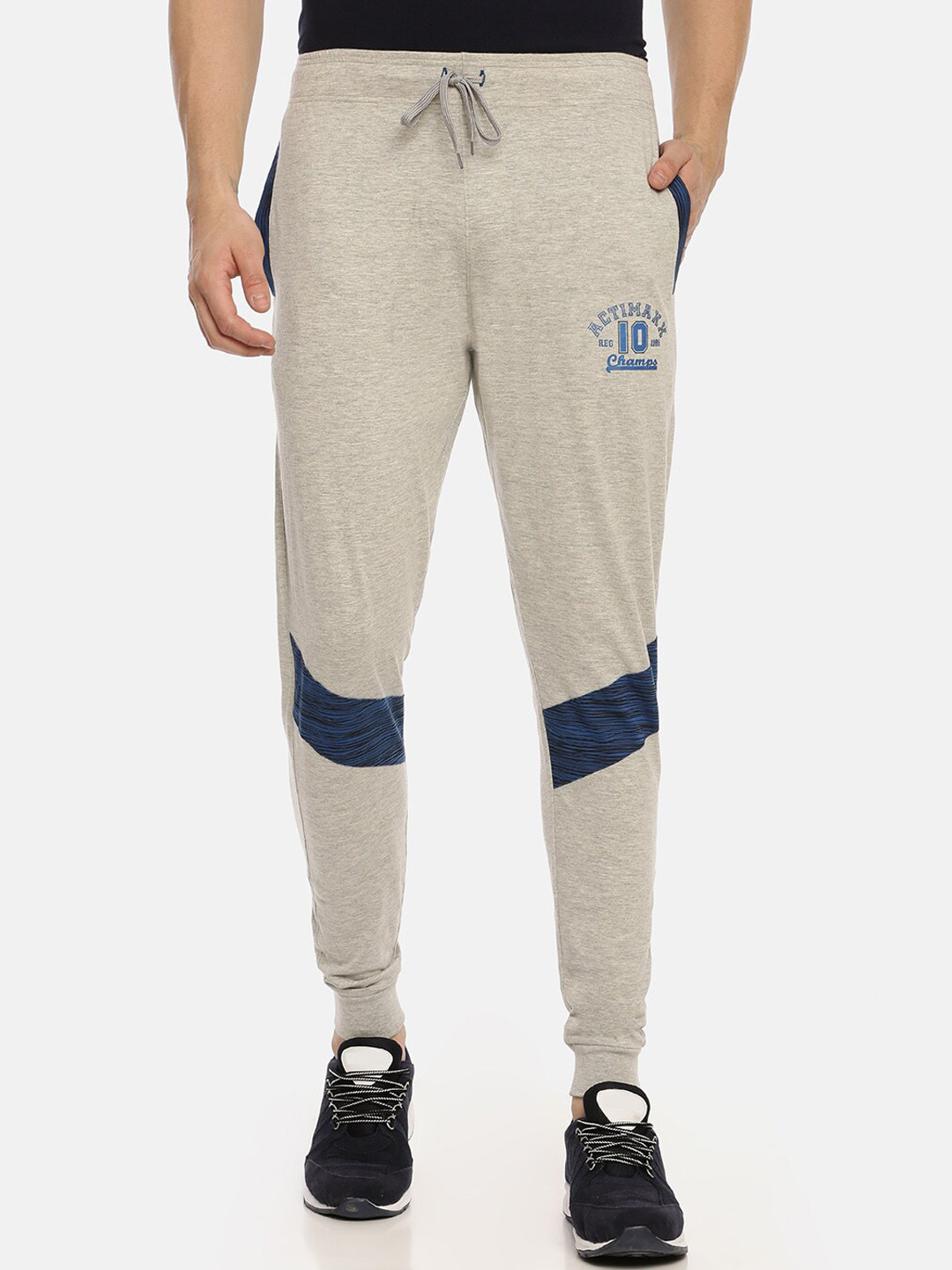 

ACTIMAXX Men Grey-Melange Solid Cotton Jogger