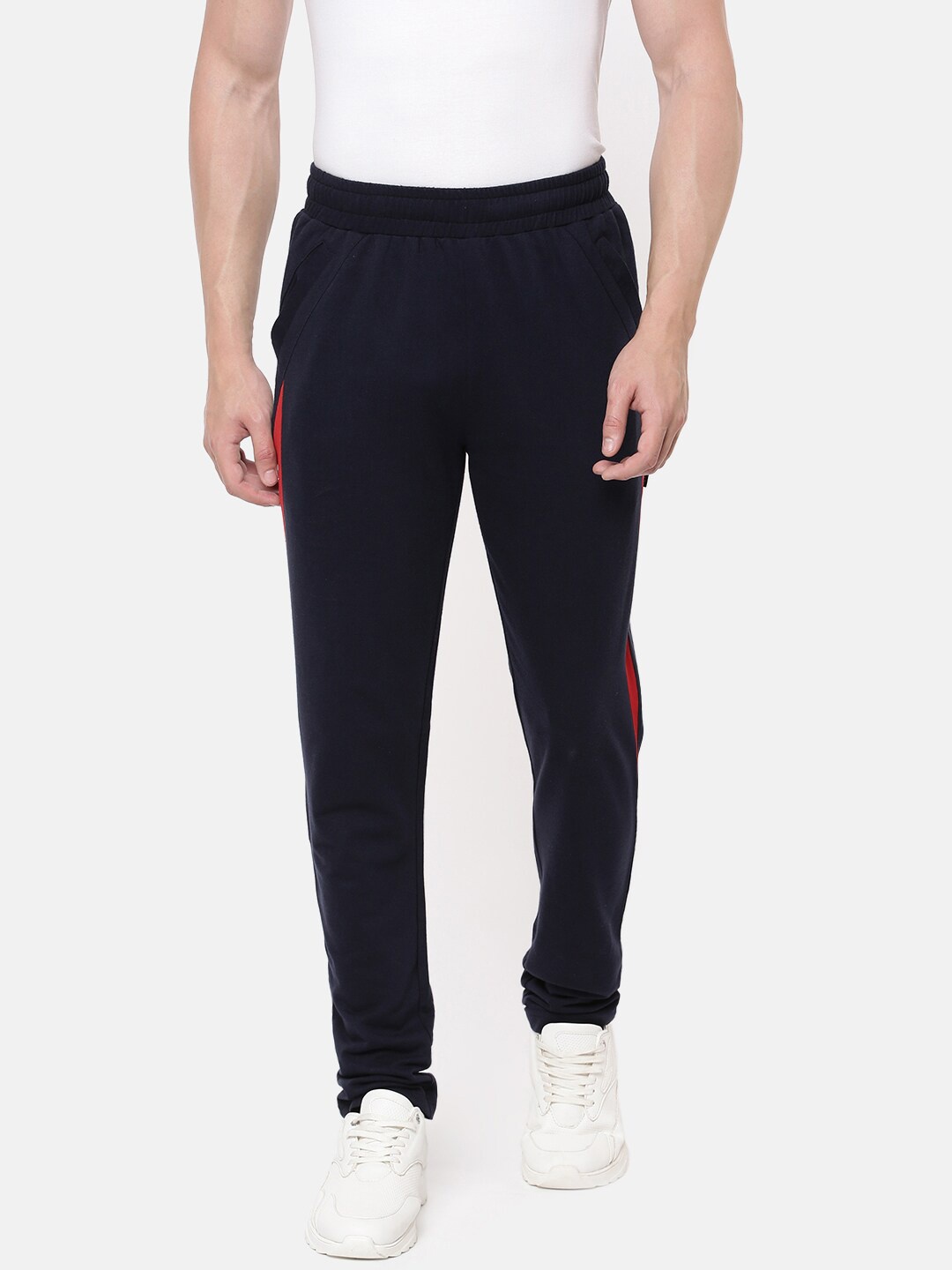 

ACTIMAXX Men Navy-Blue Solid Cotton Track Pant