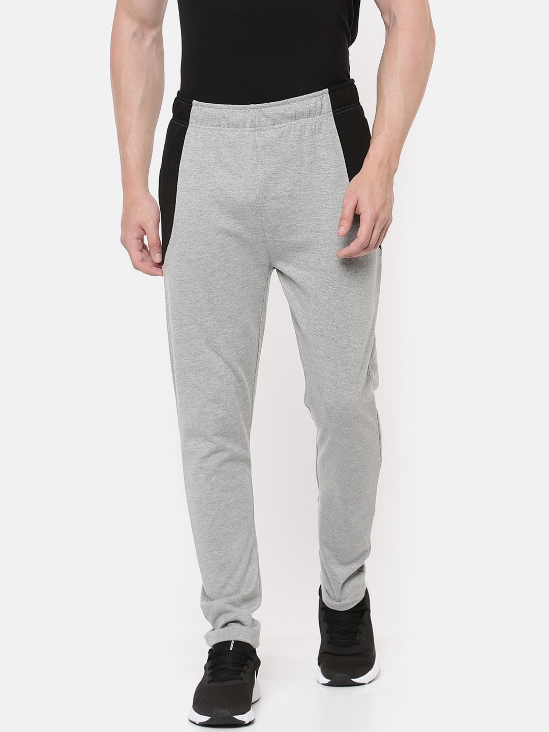 

ACTIMAXX Men Grey Melange Solid Cotton Track Pant