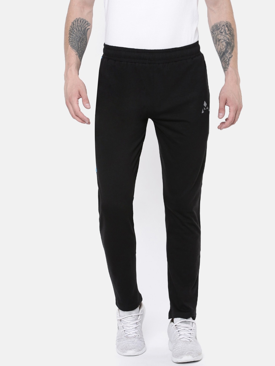 

ACTIMAXX Men Black Solid Cotton Track Pants