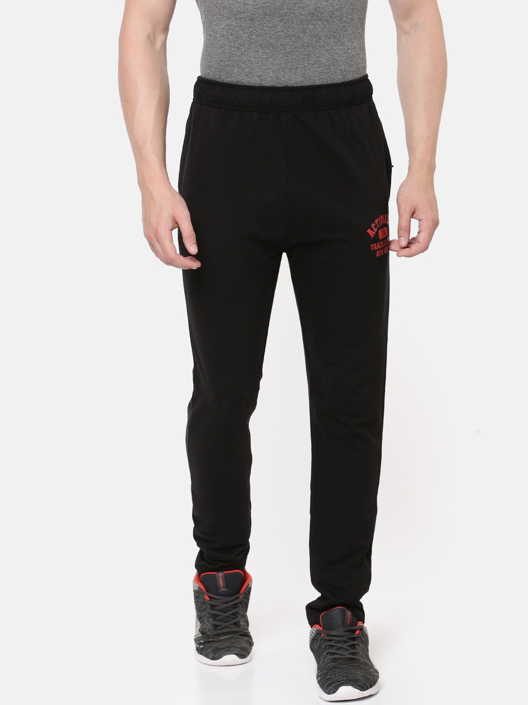 

ACTIMAXX Men Black Solid Cotton Track Pants