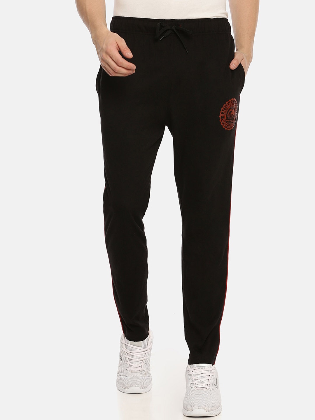 

ACTIMAXX Men Black Solid Cotton Anti Odour Track Pants