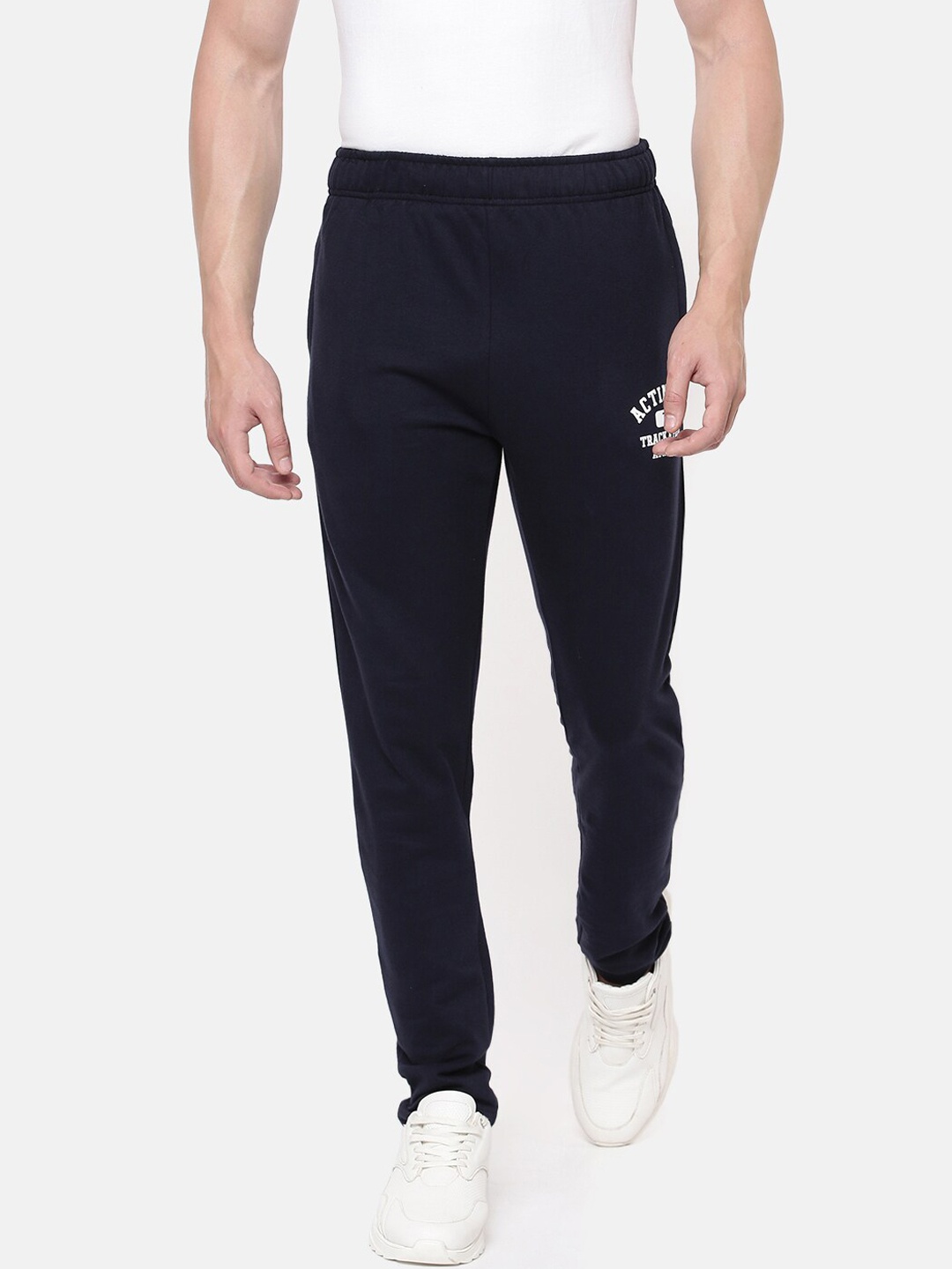 

ACTIMAXX Men Navy Blue Solid Cotton Track Pants