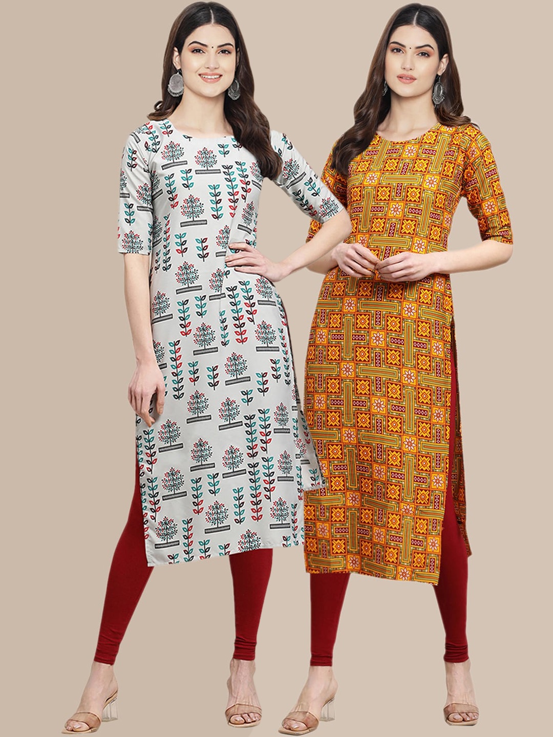 

7Threads 2 Women Multicoloured Printed Crepe Kurta, Multi